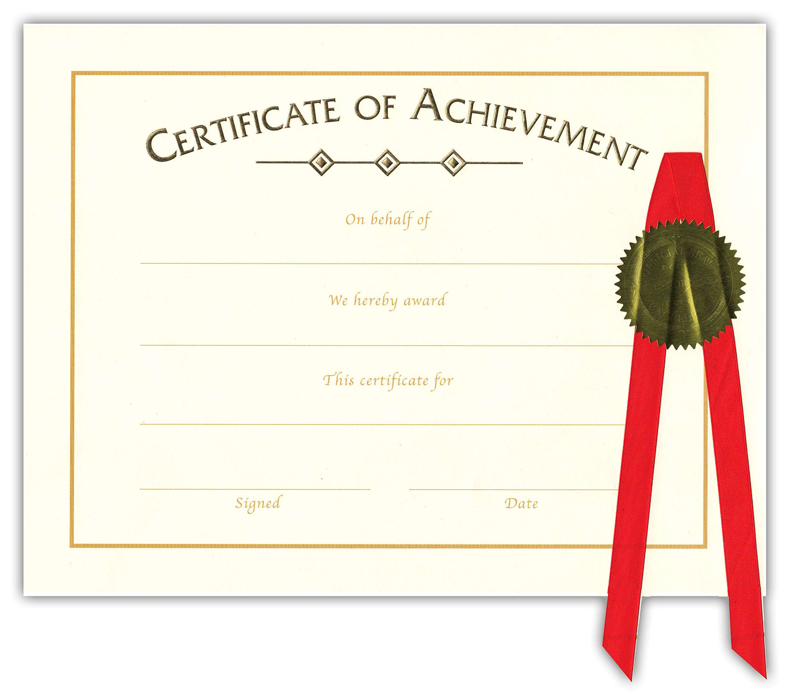 Premium Blank Certificate Paper with Gold Foil & Seals - Professional Achievement Awards for Kids & Adults - Perfect for School Graduations, Employee Recognition & Sports Awards