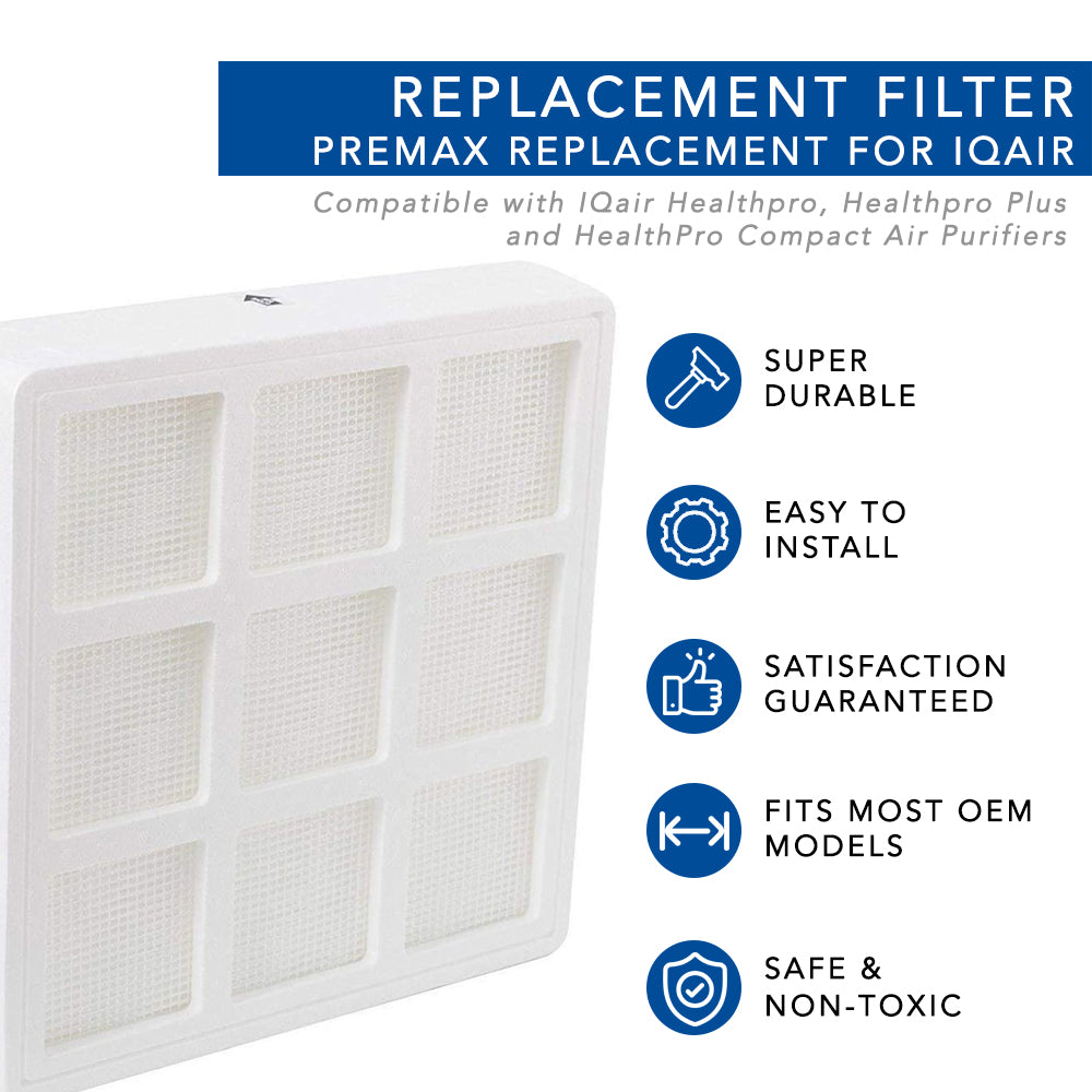 IQAir PreMax Replacement Filter F8 Models 102 10 10 00 - Compatible with IQAir HealthPro Plus Air Purifier | Home & Office Air Purification System