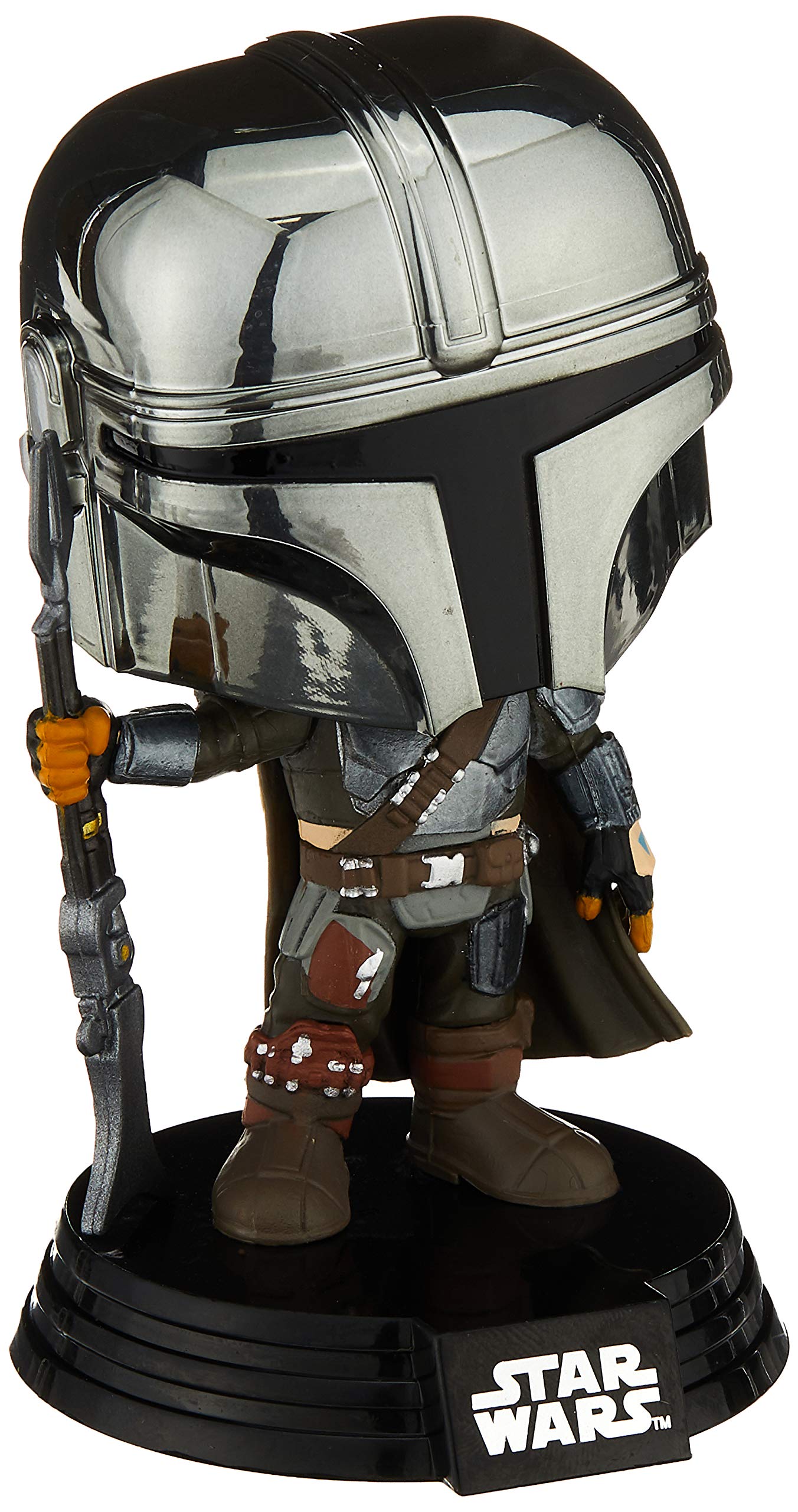 Funko Pop! Star Wars: The Mandalorian Chrome Figure - Amazon Exclusive Collectible Toy for Fans & Display | Perfect for Home Decor, Office Desk & Gift Giving