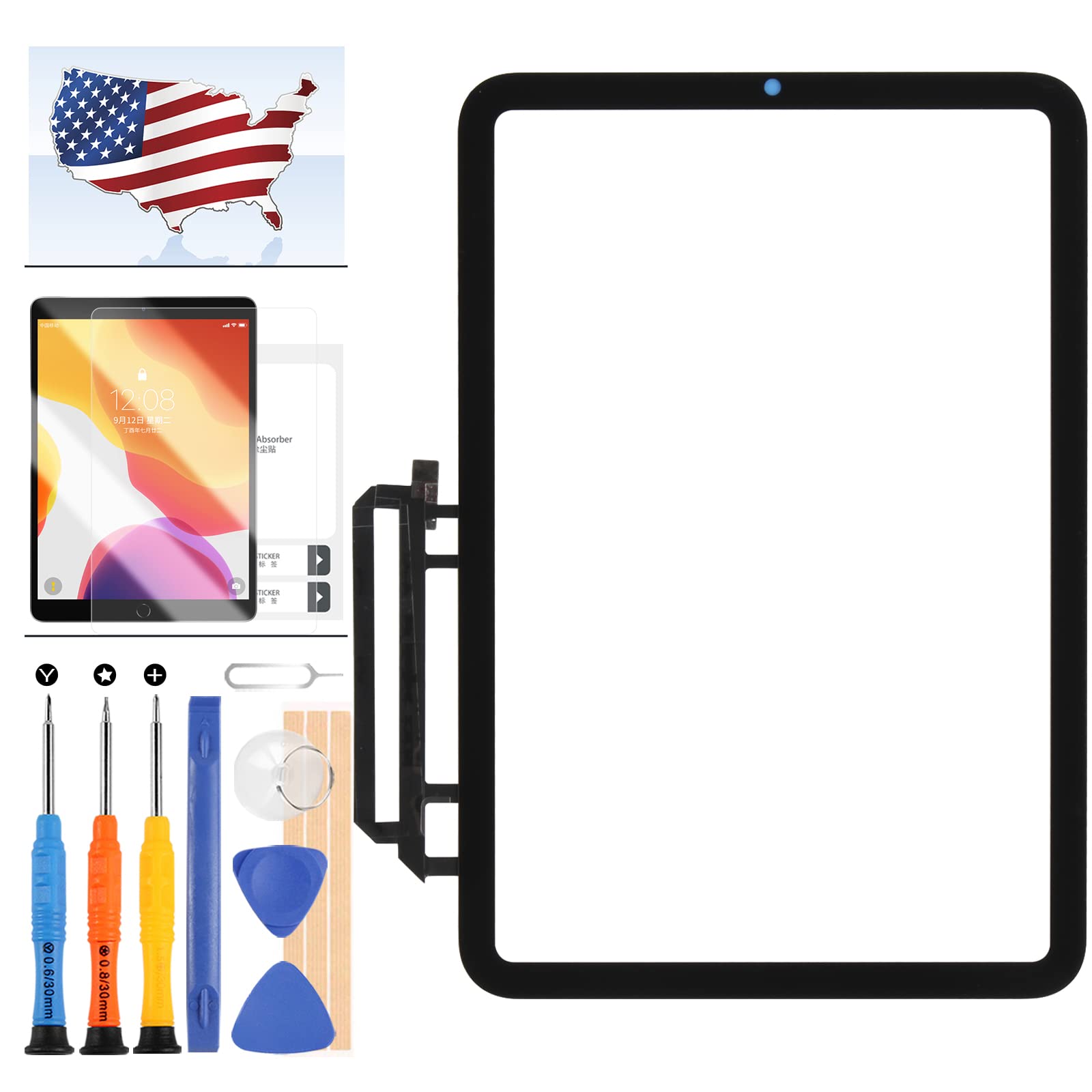 iPad Mini 6 Screen Replacement Kit (2021 Model, 8.3 Inch) - Compatible with iPad Mini 6th Gen A2567/A2568/A2569 - Includes Digitizer, Touch Sensor & Tempered Glass - Perfect for DIY Repair at Home or Office