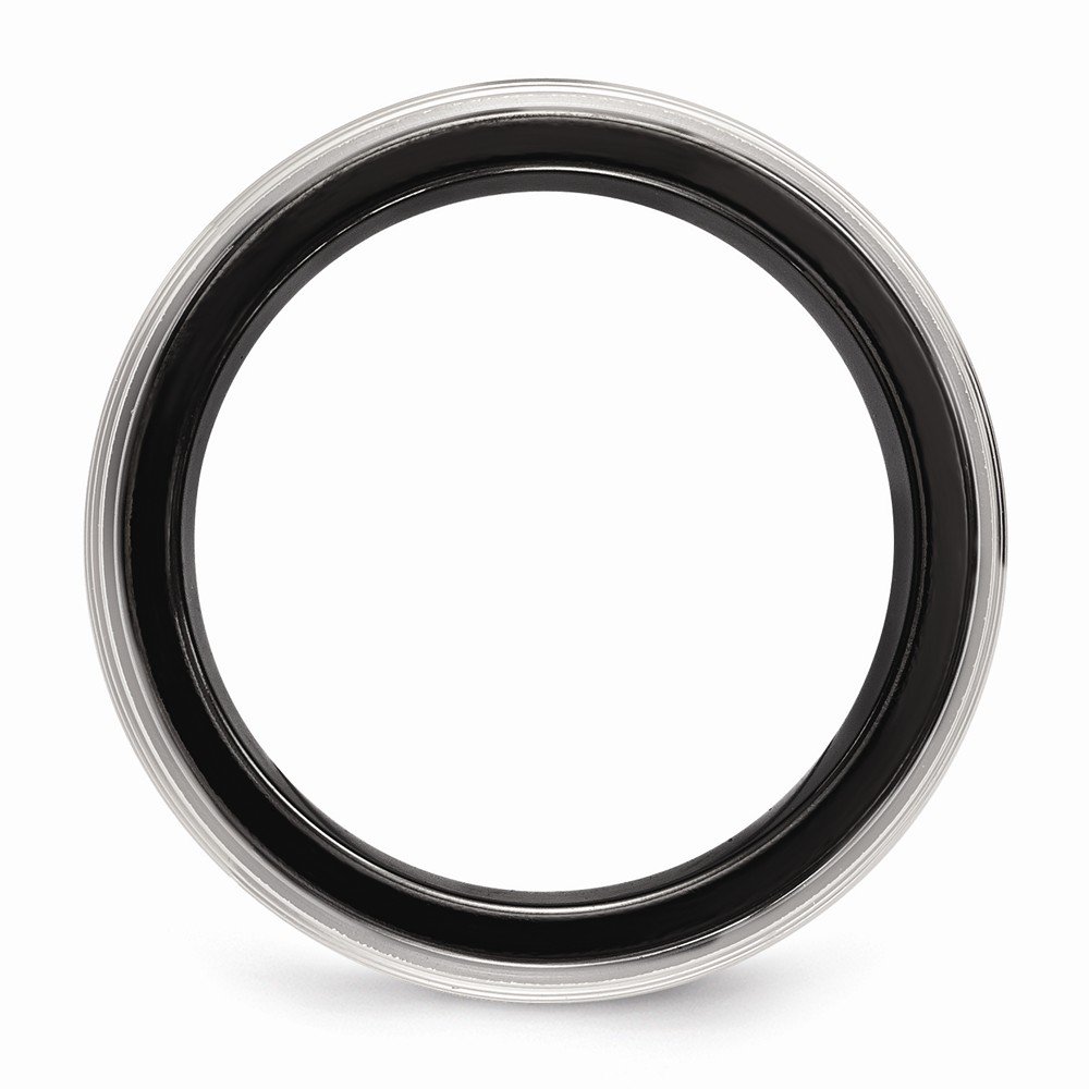 Premium Solid Black Titanium Men's Wedding Band Ring - Grooved Design for Comfort & Style - Perfect for Engagements, Anniversaries, and Everyday Wear