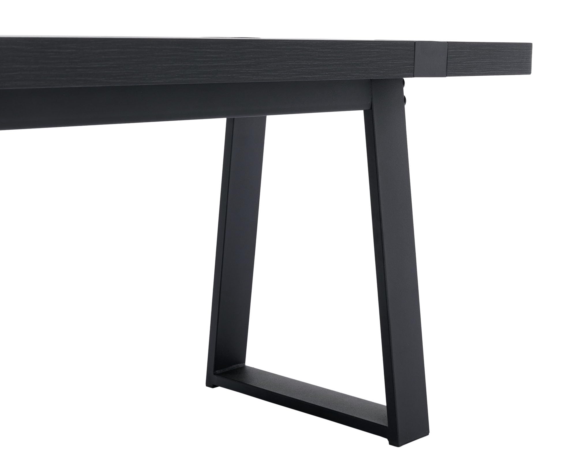 VESCASA 60 Inch Wooden Dining Bench with Black Metal Legs - Sturdy Kitchen & Dining Room Bench for Home, Restaurant, or Outdoor Patio Use
