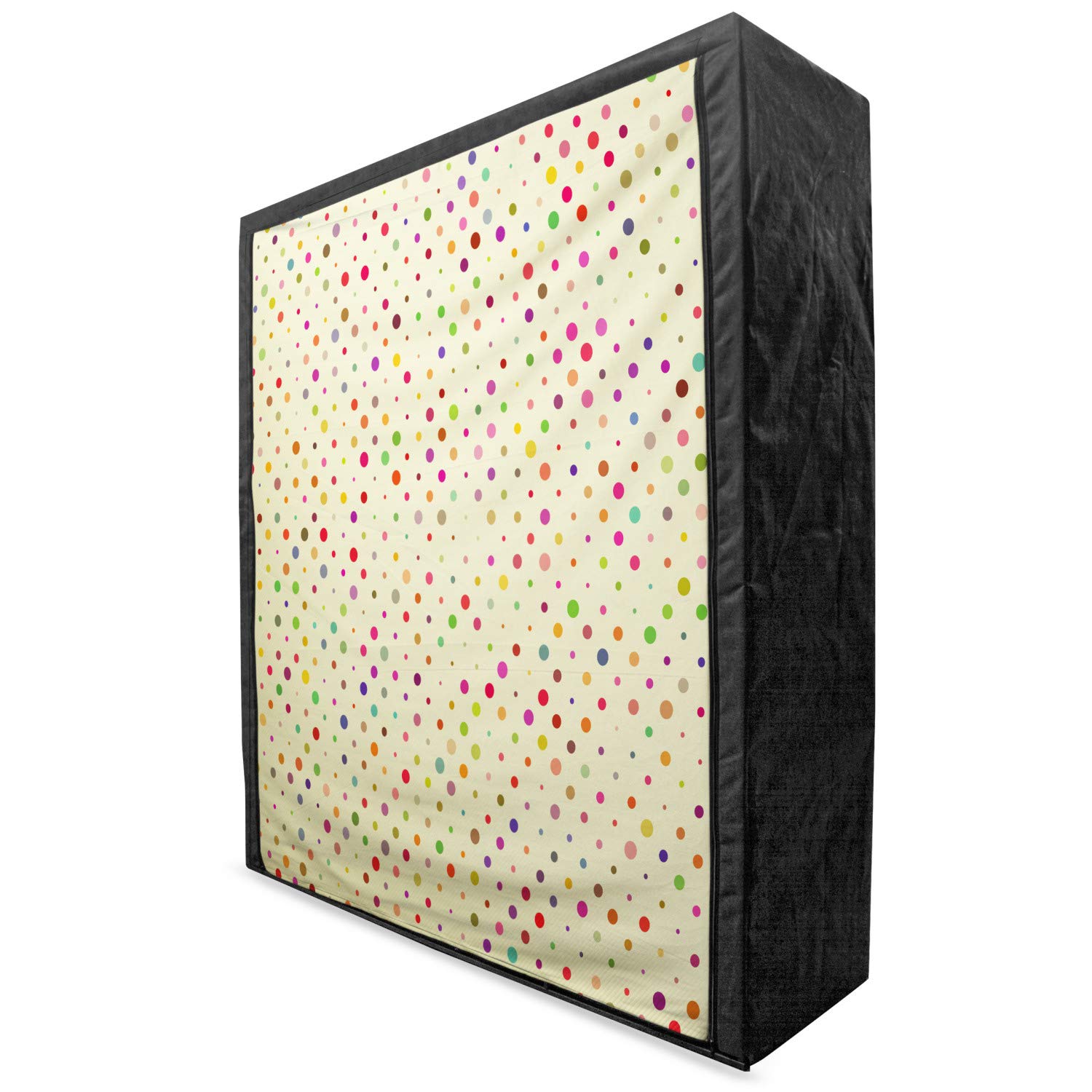 Ambesonne Colorful Portable Fabric Wardrobe - Vintage Polka Dot Pattern Clothing Organizer with Shelves, 59 Inch Multicolor Storage Closet | Perfect for Bedroom, Dorm, Apartment & Small Space Organization