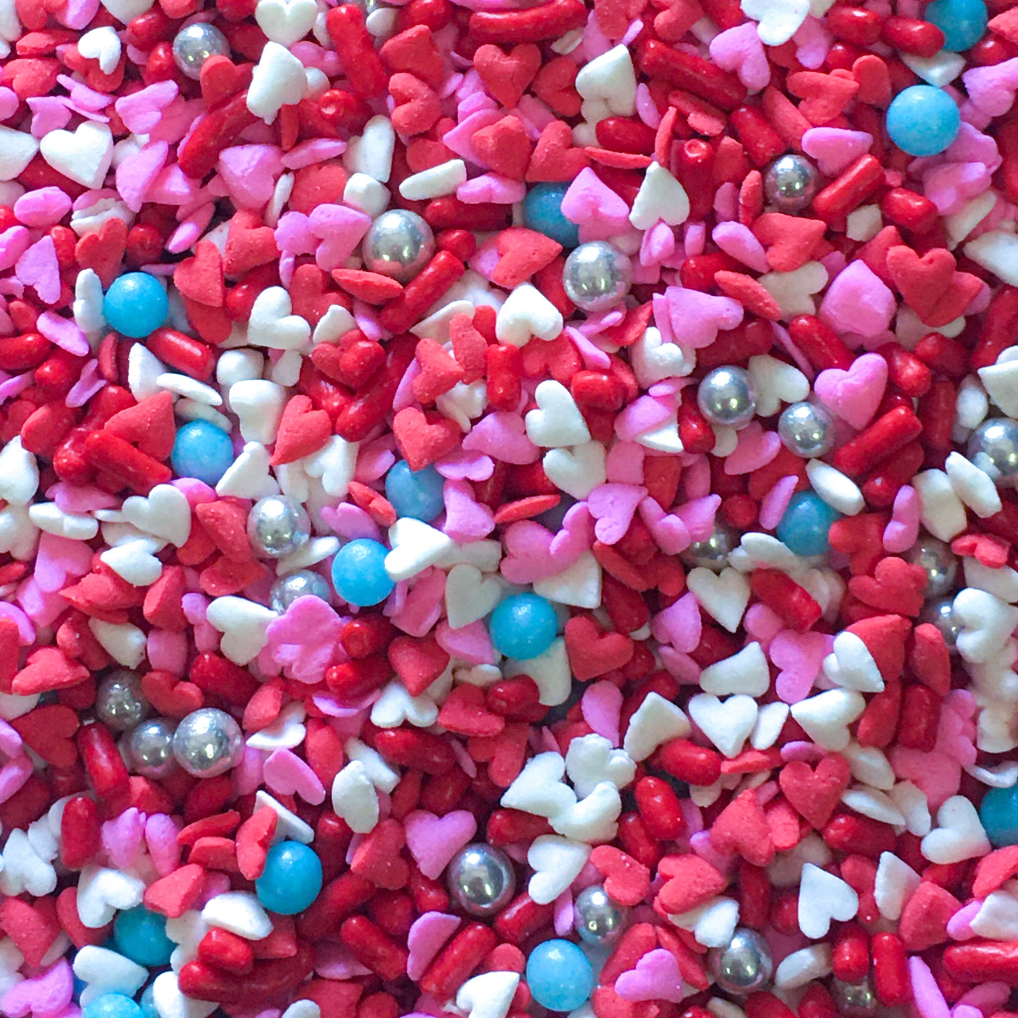 Valentine's Day Cupcake Decorations - 6oz Heart-Shaped Confetti Sprinkles for Cakes, Cookies, Ice Cream & Donuts | Baking Supplies for Parties, Weddings & Romantic Desserts