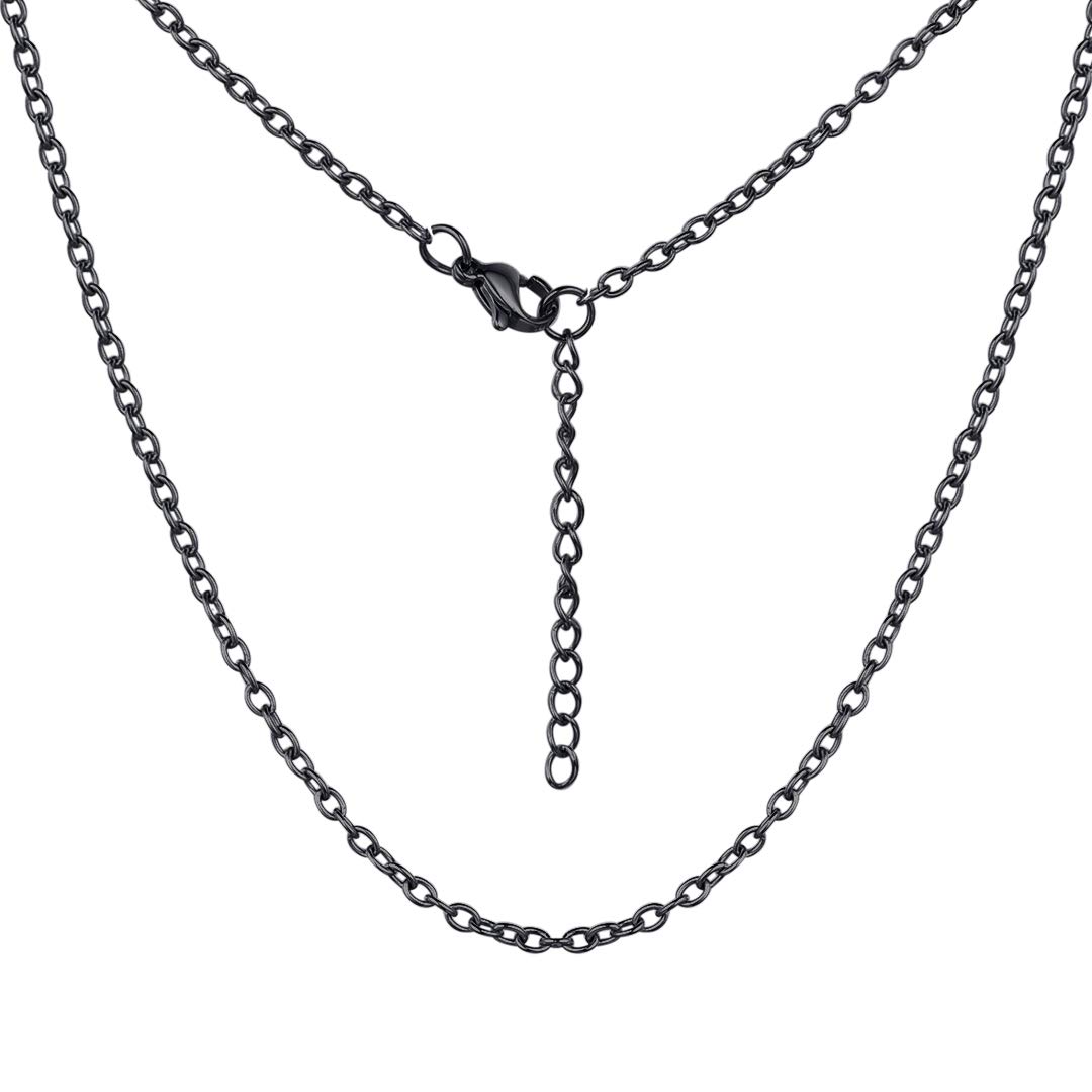 ChainsHouse Thin Rolo Chain Necklaces for Women & Men - 1.4MM/2MM Stainless Steel Cable Chains with 5cm Extender - 14K Gold, Rose Gold & Black Plated Durable Necklaces (16-30 Inch) - Perfect for Layering, Gifts & Everyday Wear
