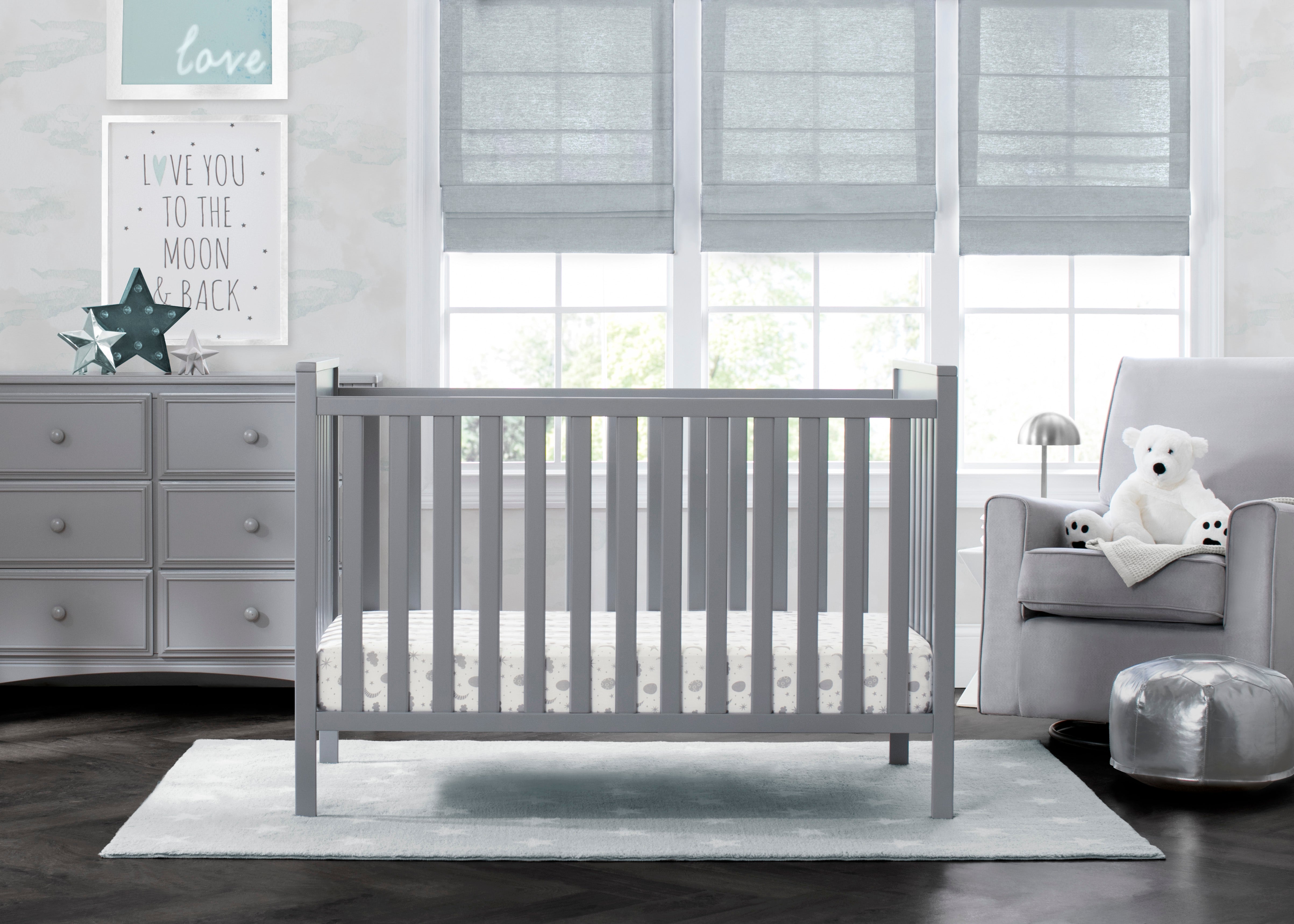 Mercer 6-in-1 Convertible Baby Crib with Toddler Rail - White Nursery Furniture for Newborn to Full Size Bed | Perfect for Nursery, Bedroom & Guest Room