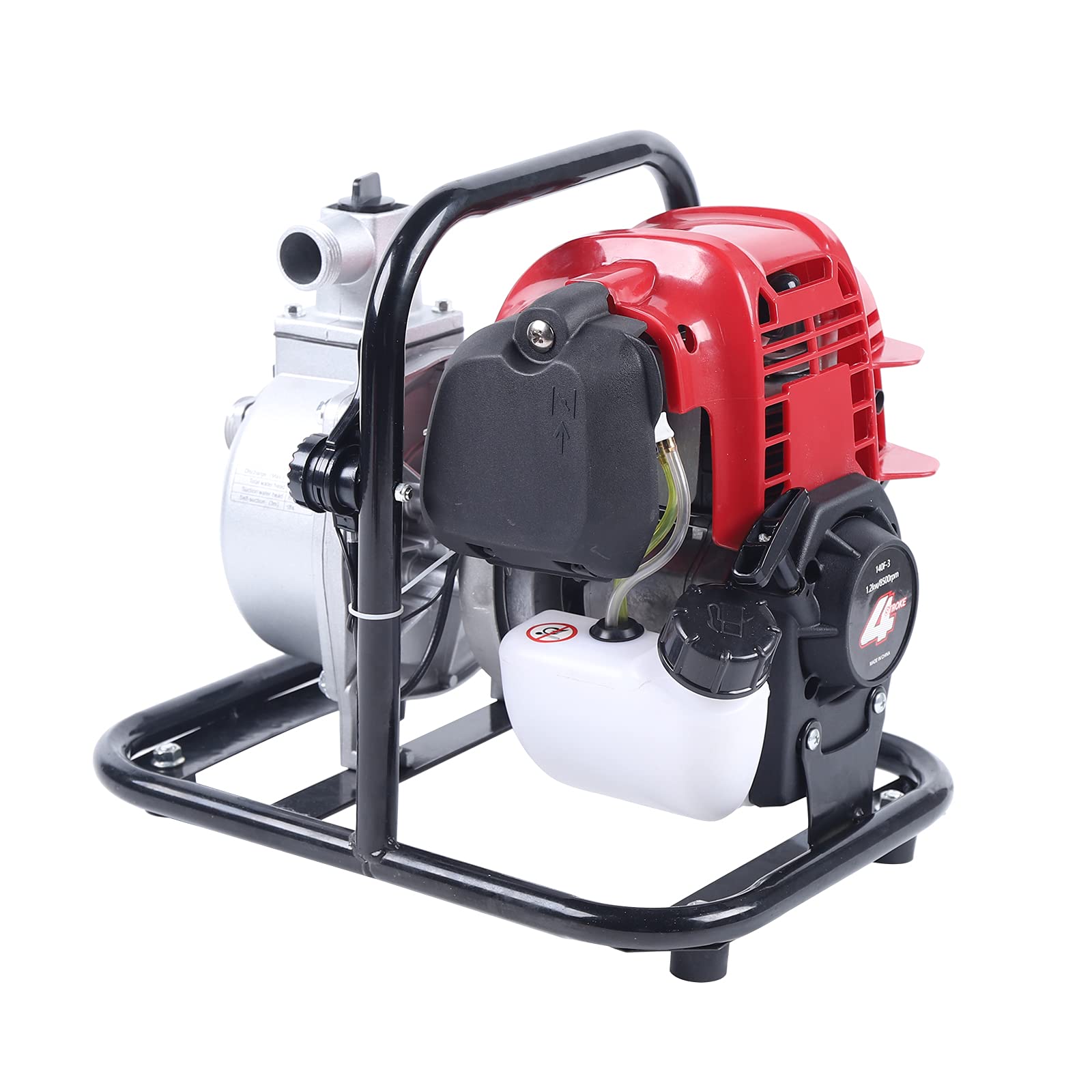 Fetcoi 4-Stroke Gas Powered Portable Water Pump - Single Cylinder Air Cooled Engine for Garden, Lawn, Irrigation & Flood Control - Ideal for Home, Farm & Outdoor Water Transfer
