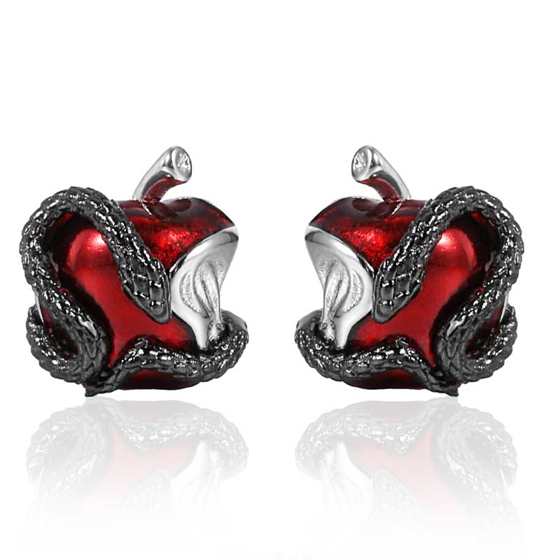 1STXULIE Forbidden Apple Stud Earrings - Cute Fruit Jewelry for Women, Hypoallergenic Stainless Steel Earrings - Perfect for Daily Wear, Parties & Gifts
