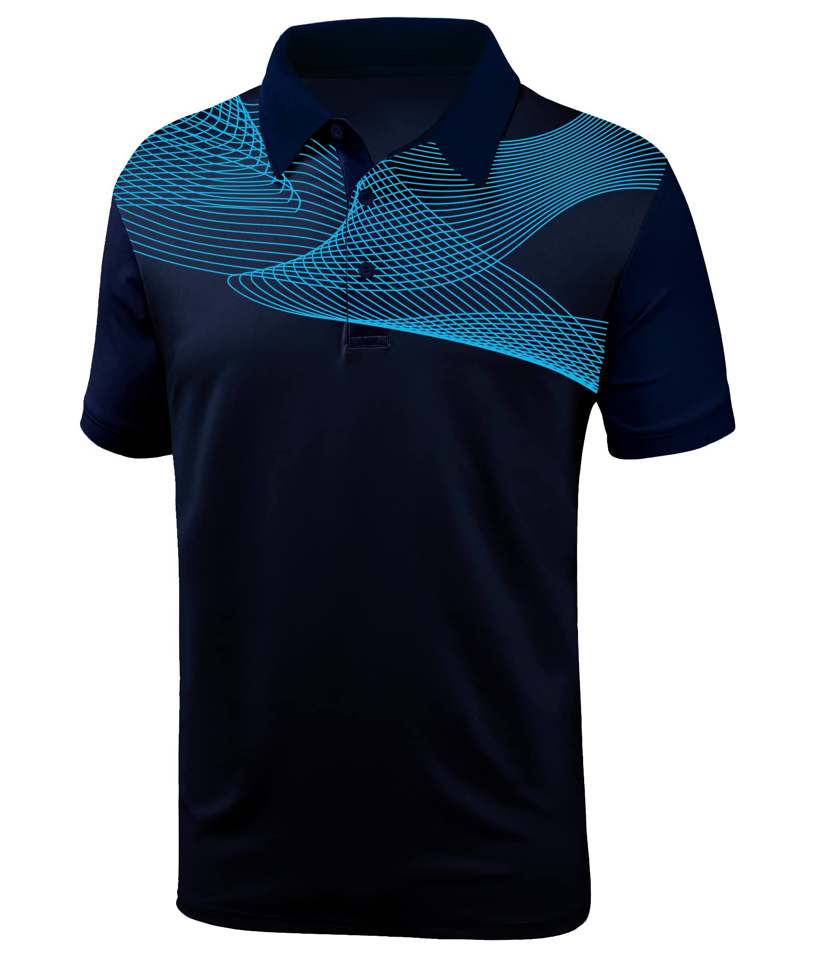 JACKETOWN Men's Golf Polo Shirts - Short Sleeve Printed Casual Shirt for Men - Breathable & Comfortable for Golf, Work & Outdoor Activities