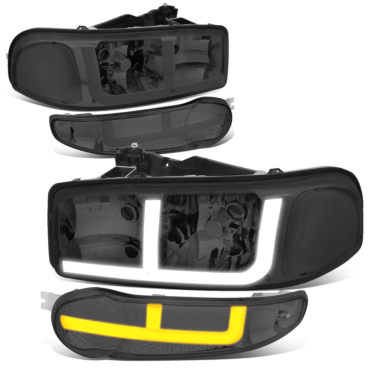 DNA MOTORING Smoked Headlights for 02-06 GMC Sierra 1500 Denali - Upgrade Your Ride