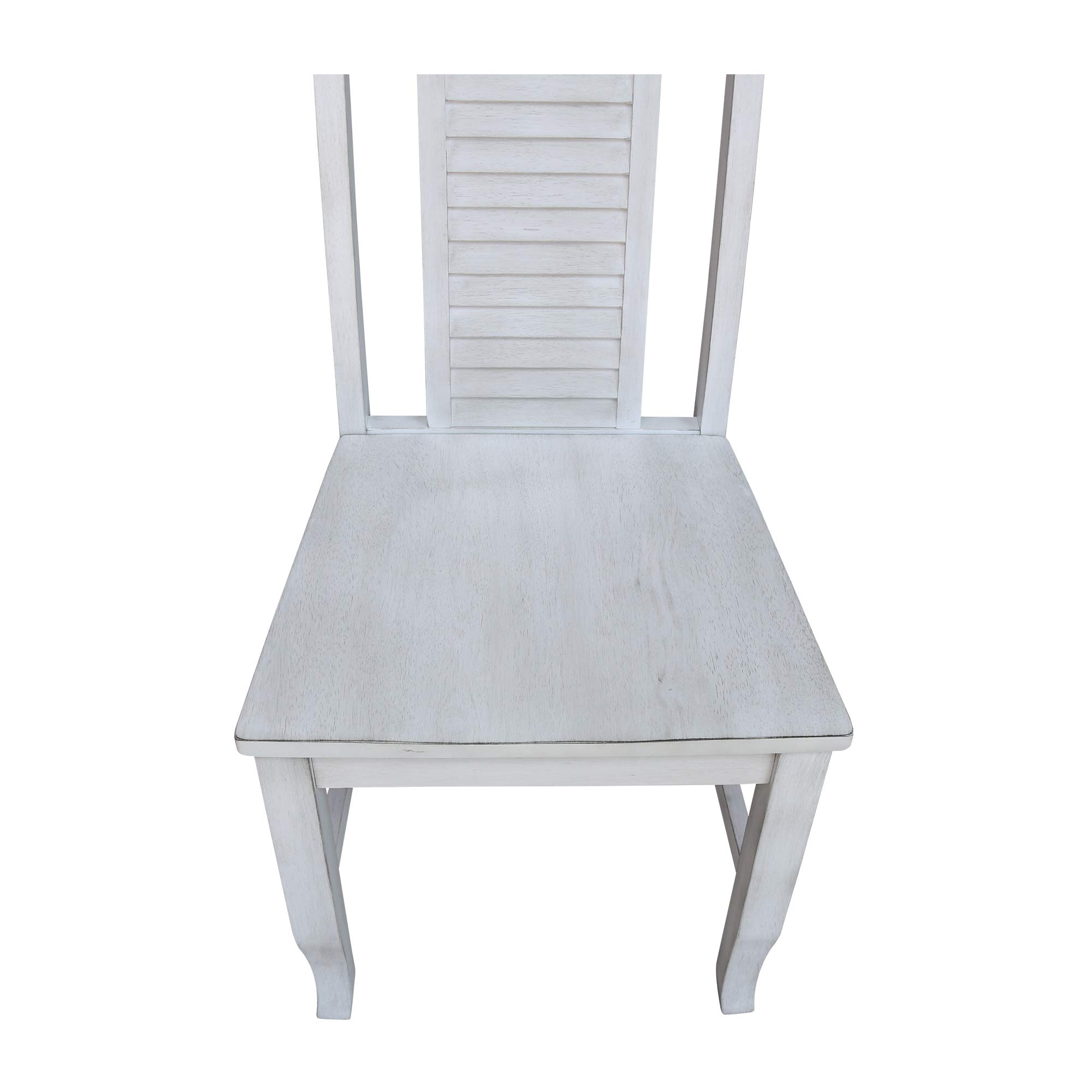 International Concepts Seaside Chairs Set of 2 - Antique Chalk Finish Outdoor Patio Furniture for Beach, Poolside, and Backyard Relaxation