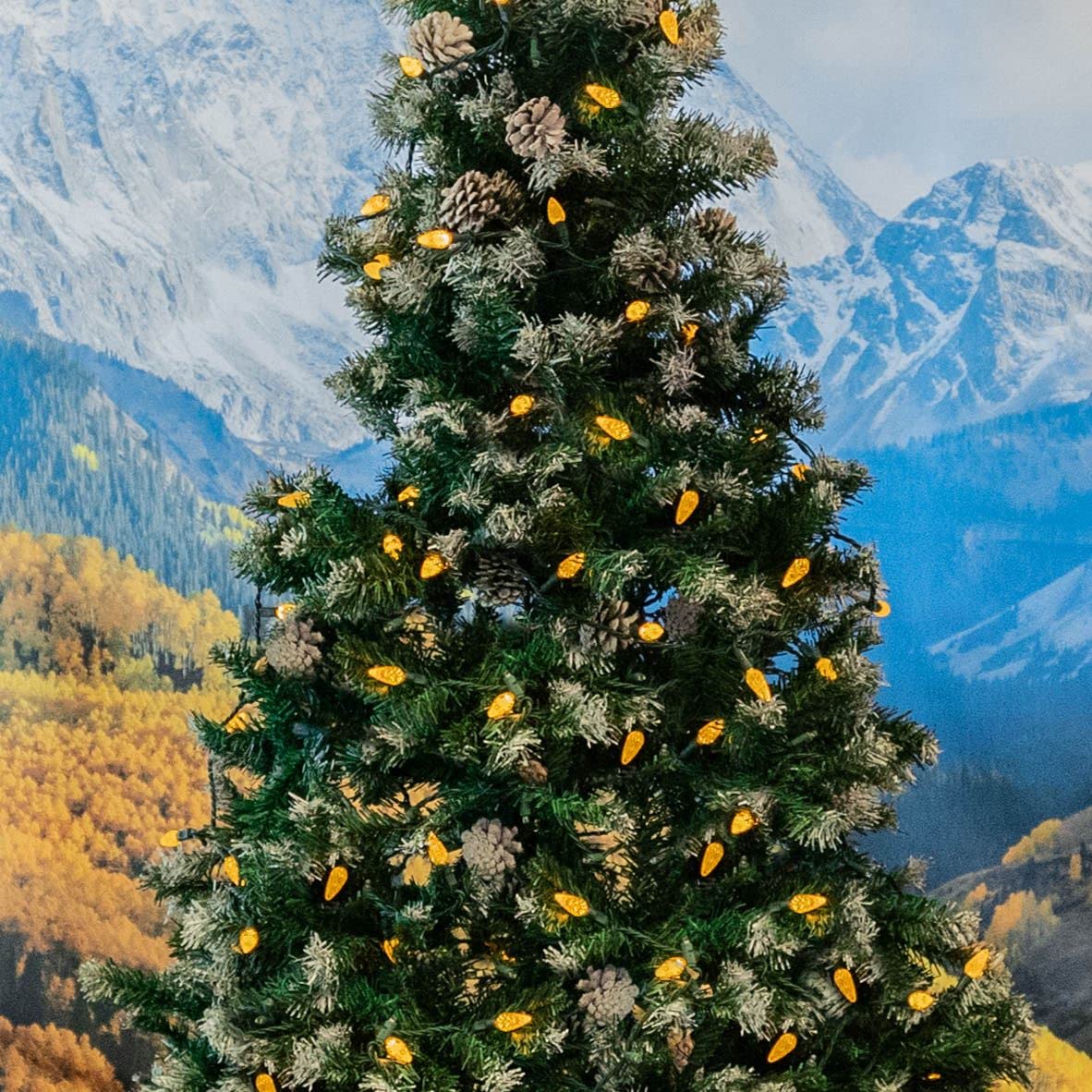 70 LED C6 Christmas String Lights 24FT - Commercial Grade Outdoor Waterproof Fairy Lights for Christmas Tree, Yard, Patio, and Permanent Holiday Decorations (Yellow) - Perfect for Home, Garden, and Party Decor
