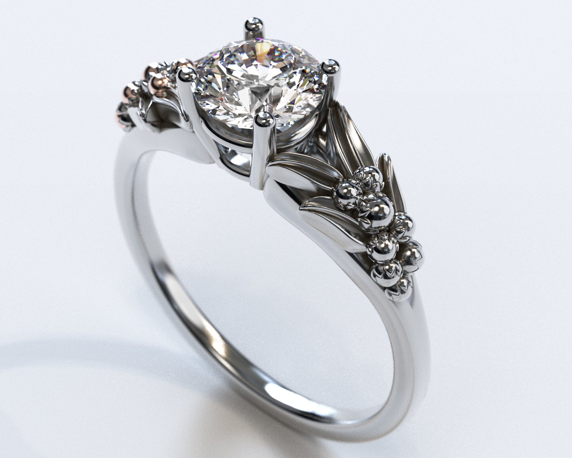 Unique Lotus Flower Two Tone Gold Solitaire Engagement Ring - Elegant Wedding Jewelry for Brides, Anniversary Gifts & Romantic Proposals