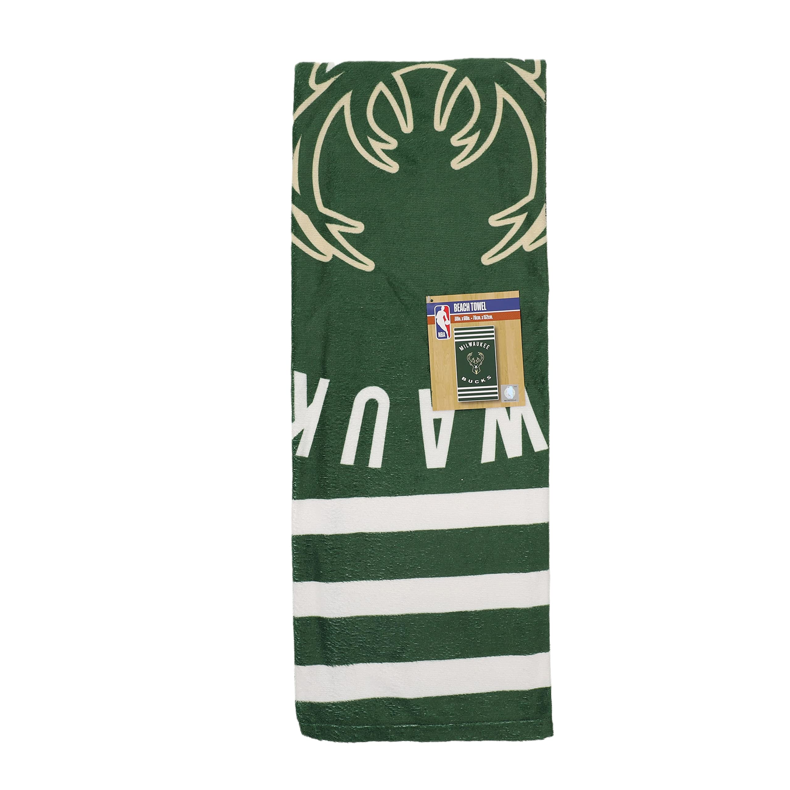 Premium NBA Milwaukee Bucks Striped Beach Towel - 30