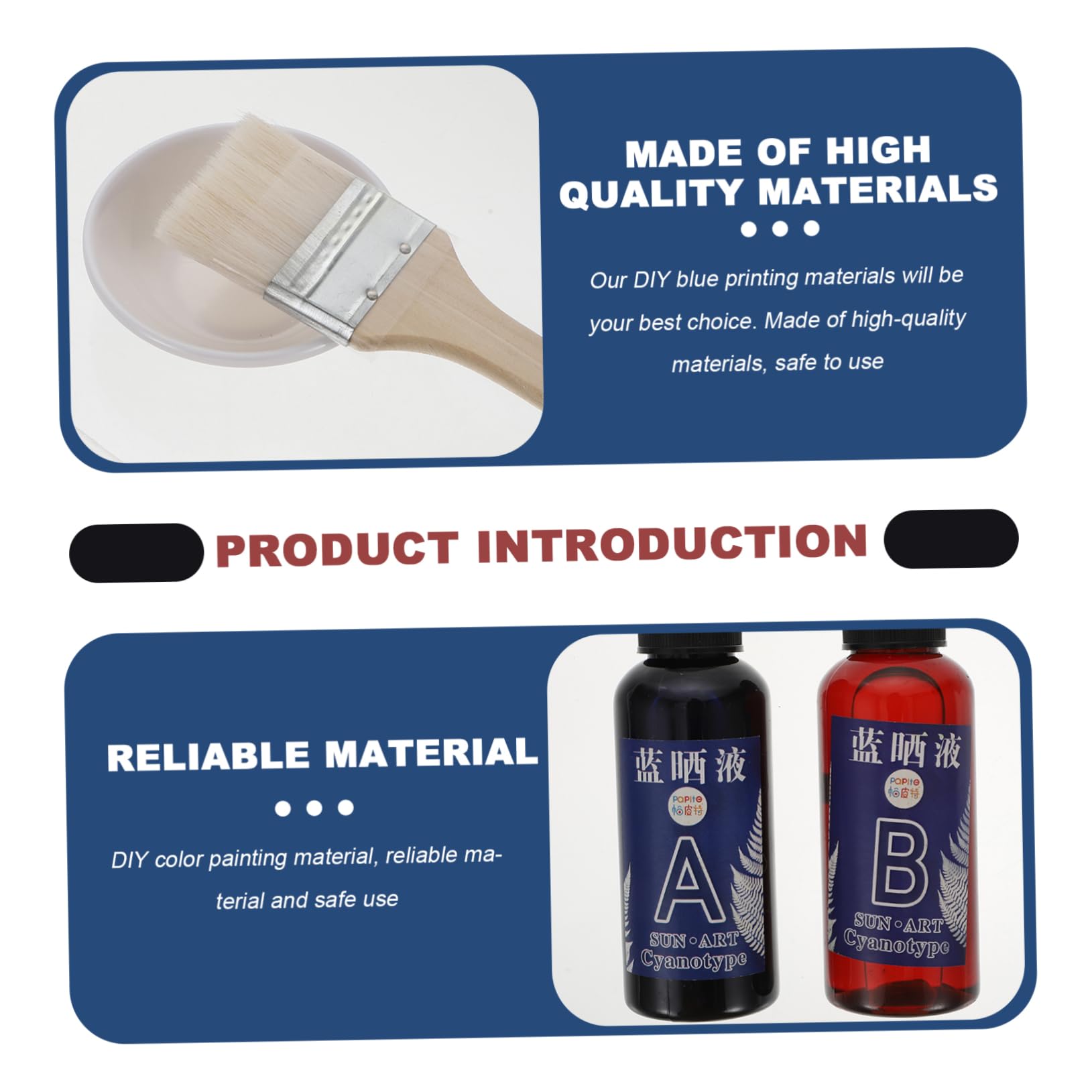 Phenofice 2 Sets Cyanotype Kit - DIY Sun Printing Supplies with Cyanotype Liquid Pigment & Tools for Traditional Blueprint Art, Photography Projects & Home Crafting