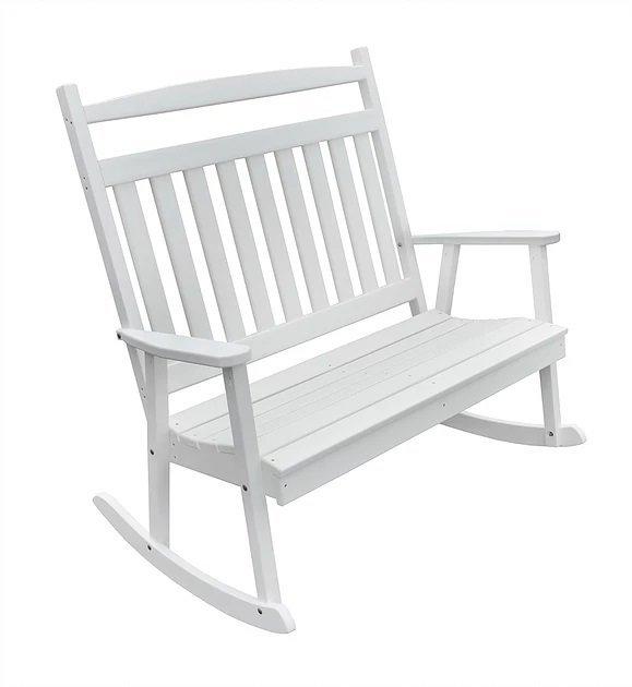 A & L Furniture Poly Classic Double Rocker - Comfortable Outdoor Patio Rocking Chair for Porch, Garden, and Backyard Relaxation