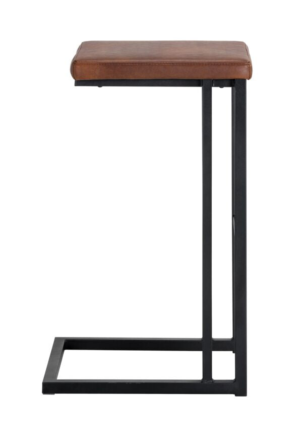 Boone Bar Height Stool - Black & Bravo Cognac | Adjustable Counter Stool for Kitchen Island, Breakfast Bar & Home Decor