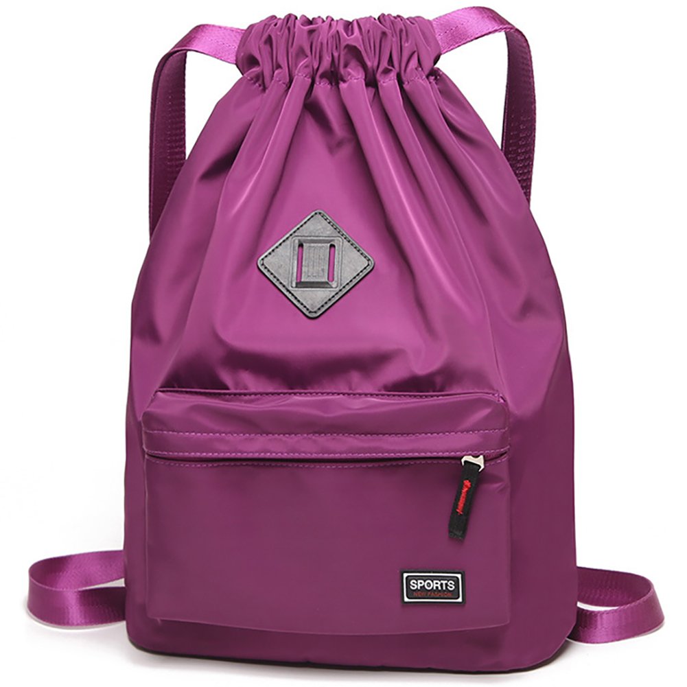 Waterproof Drawstring Sports Bag - Lightweight Sackpack Backpack for Men & Women - Gym, Travel, Beach & Outdoor Activities