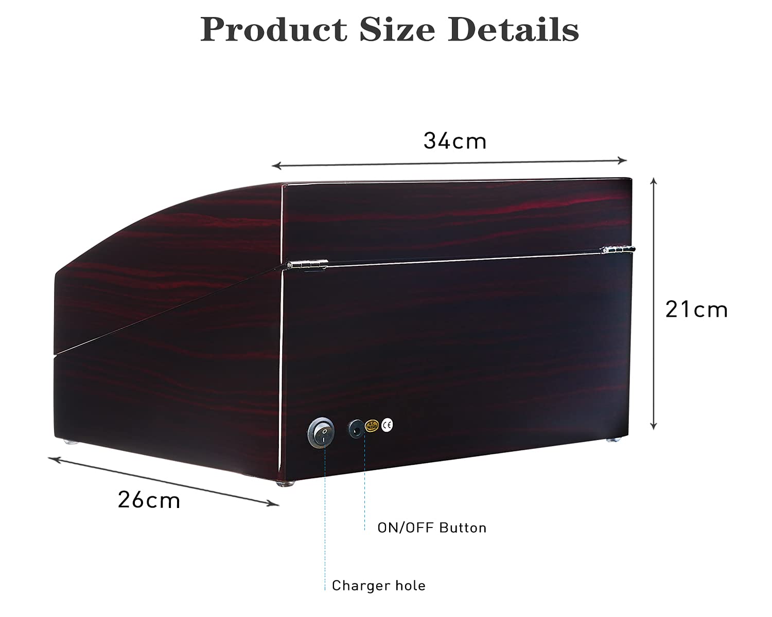 Premium JUQEEN Watch Winder for 4 Automatic Watches with 6 Storage Slots - Ebony Wood Display Case | Perfect for Watch Collectors & Luxury Watch Storage at Home or Office