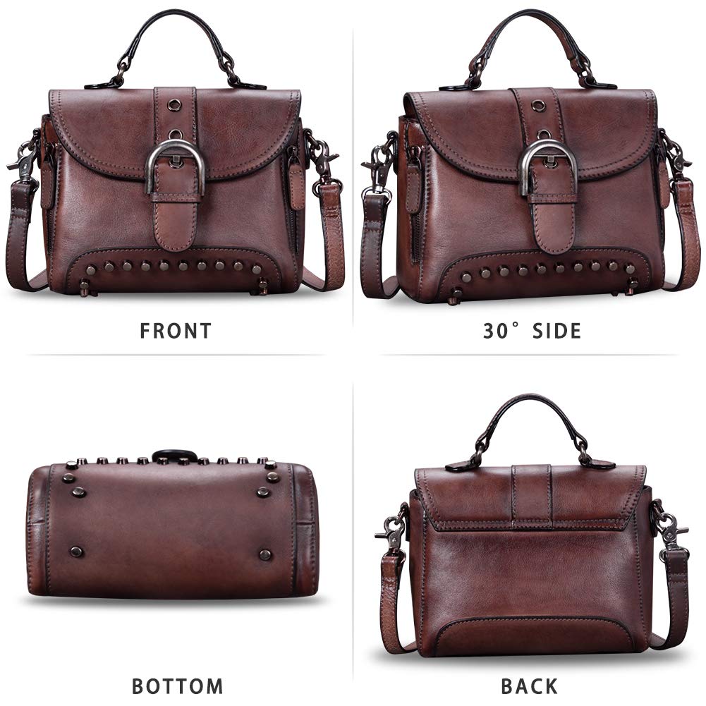 Genuine Leather Small Purses for Women - Vintage Real Leather Shoulder Bag Crossbody Purse Satchel with Adjustable Strap | Perfect for Everyday Use, Travel & Date Night
