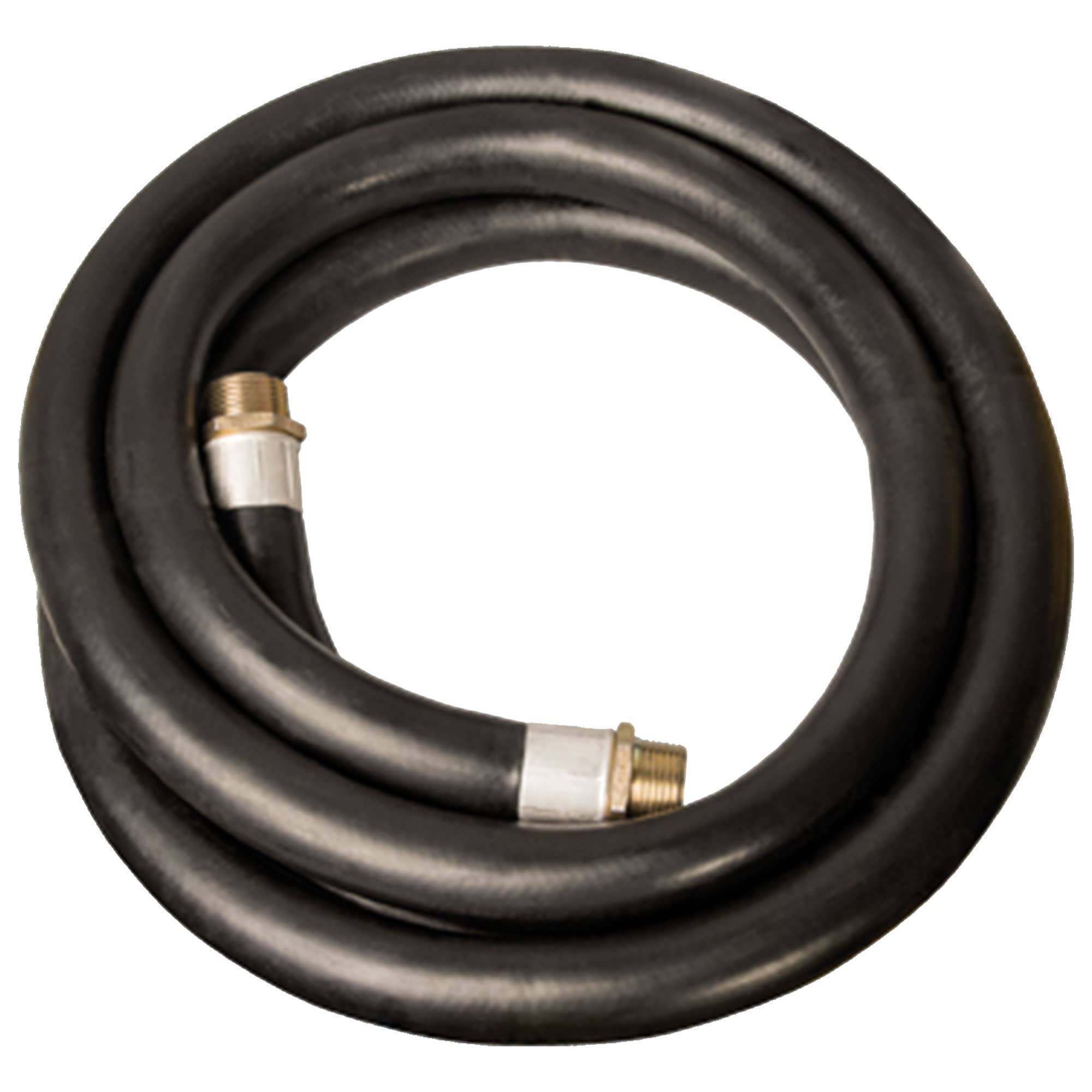 3/4 Inch Diameter 20ft Farm Fuel Transfer Hose - Gasoline, Oil & Diesel Compatible - 60 PSI Pressure Rated - Male Fitting Ends - Heavy Duty Black Tractor Hose (3-Pack) - Ideal for Agricultural Equipment, Fuel Storage & Farm Vehicle Refueling