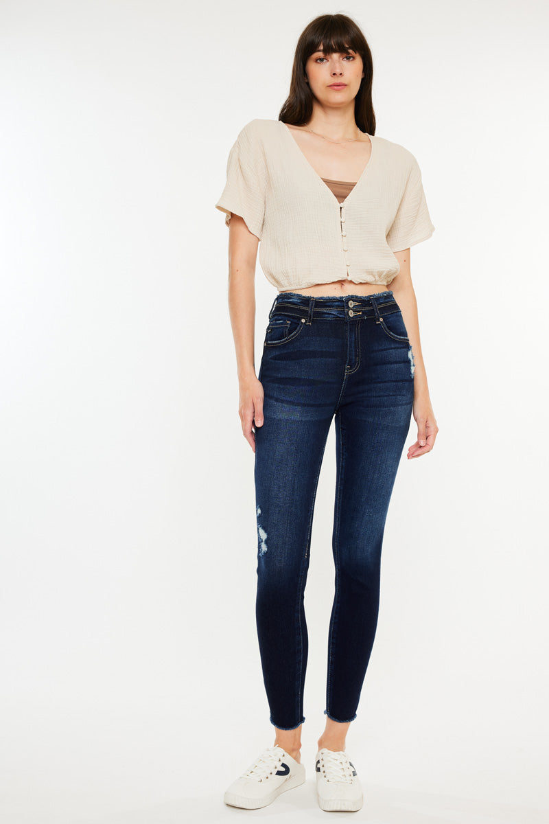 Danica High Rise Ankle Skinny Jeans for Women - Stretchy Slim Fit Denim Pants, Comfortable & Trendy - Perfect for Casual Outfits, Date Nights & Office Wear