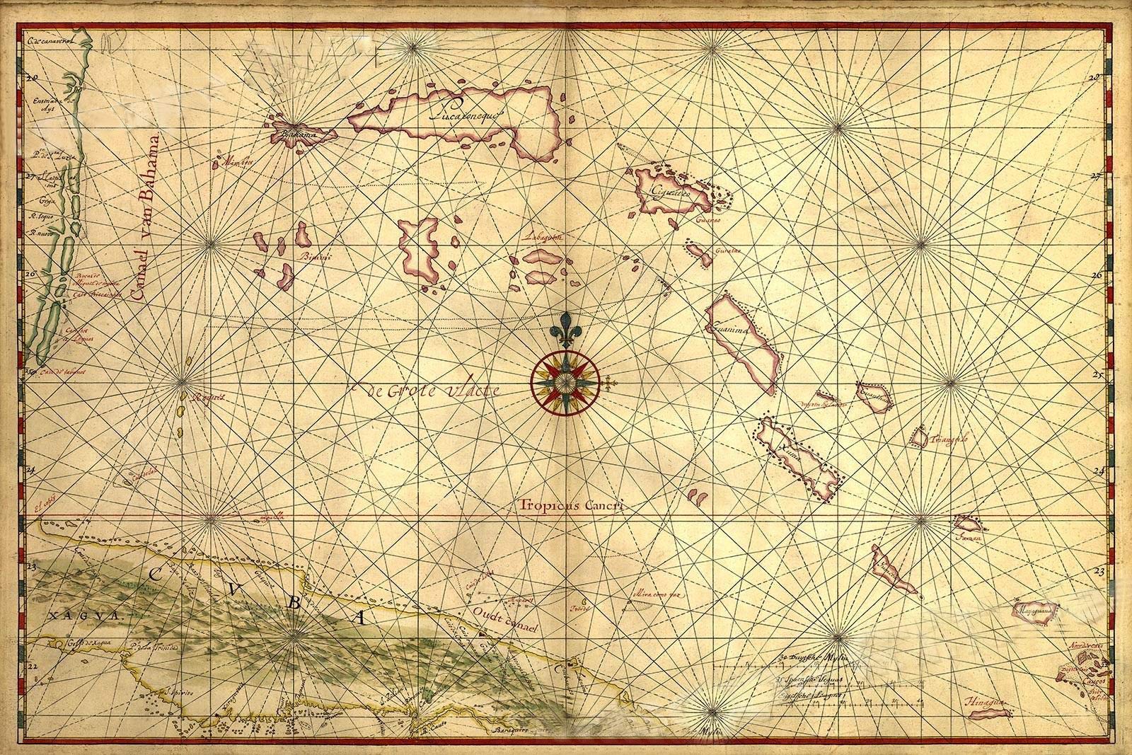 1650 Bahamas Caribbean Historic New World Map Magnet - 5