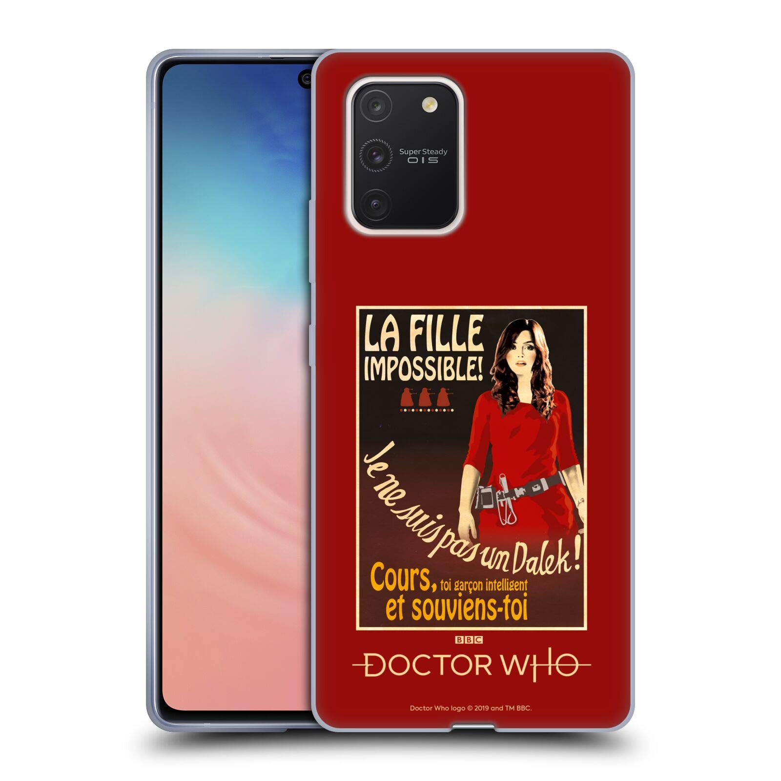 Head Case Designs Officially Licensed Doctor Who Clara Classic Glitch Posters Soft Gel Case for Samsung Galaxy S10 Lite - Perfect for Fans, Collectors, and Everyday Protection