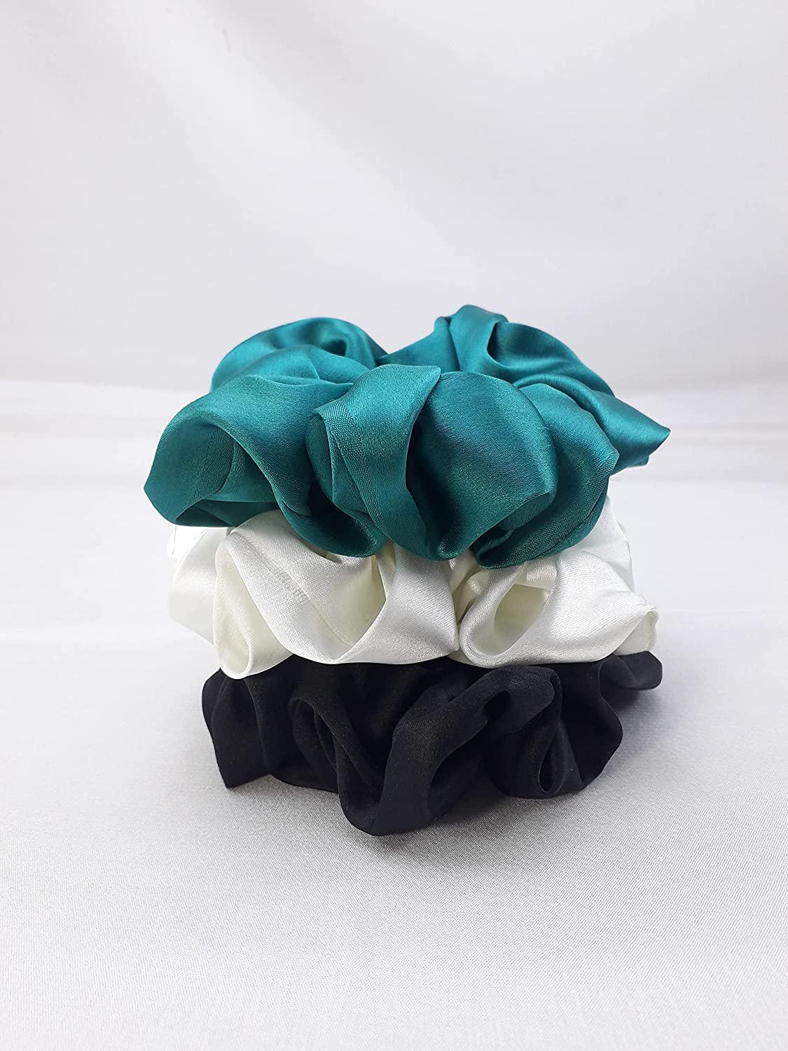 6 Pieces Satin Silk Scrunchies for Women - Soft No Slip Hair Ties, Gentle Ponytail Holders for Thick Hair (Perfect for Work, Gym & Everyday Use)