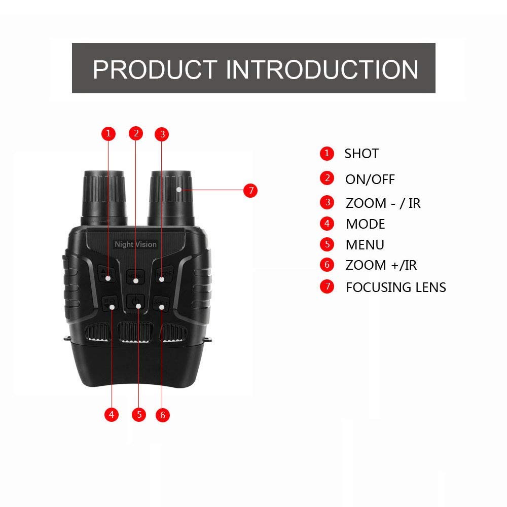 TIANHEY Digital Night Vision Binoculars with HD Infrared, Video Recording & Long-Distance Viewing - Perfect for Hunting, Wildlife Observation, and Nighttime Security Surveillance