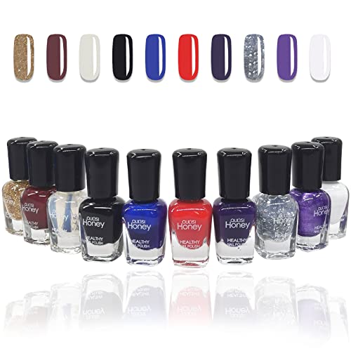 OUL'ISI Organic Water-Based Peel Off Nail Polish Set - 10 Bottles, Quick Dry, Non-Toxic & Easy Removal for Women, Teens & Kids - Perfect for Home Manicures, Parties & Gifts (Style-3)