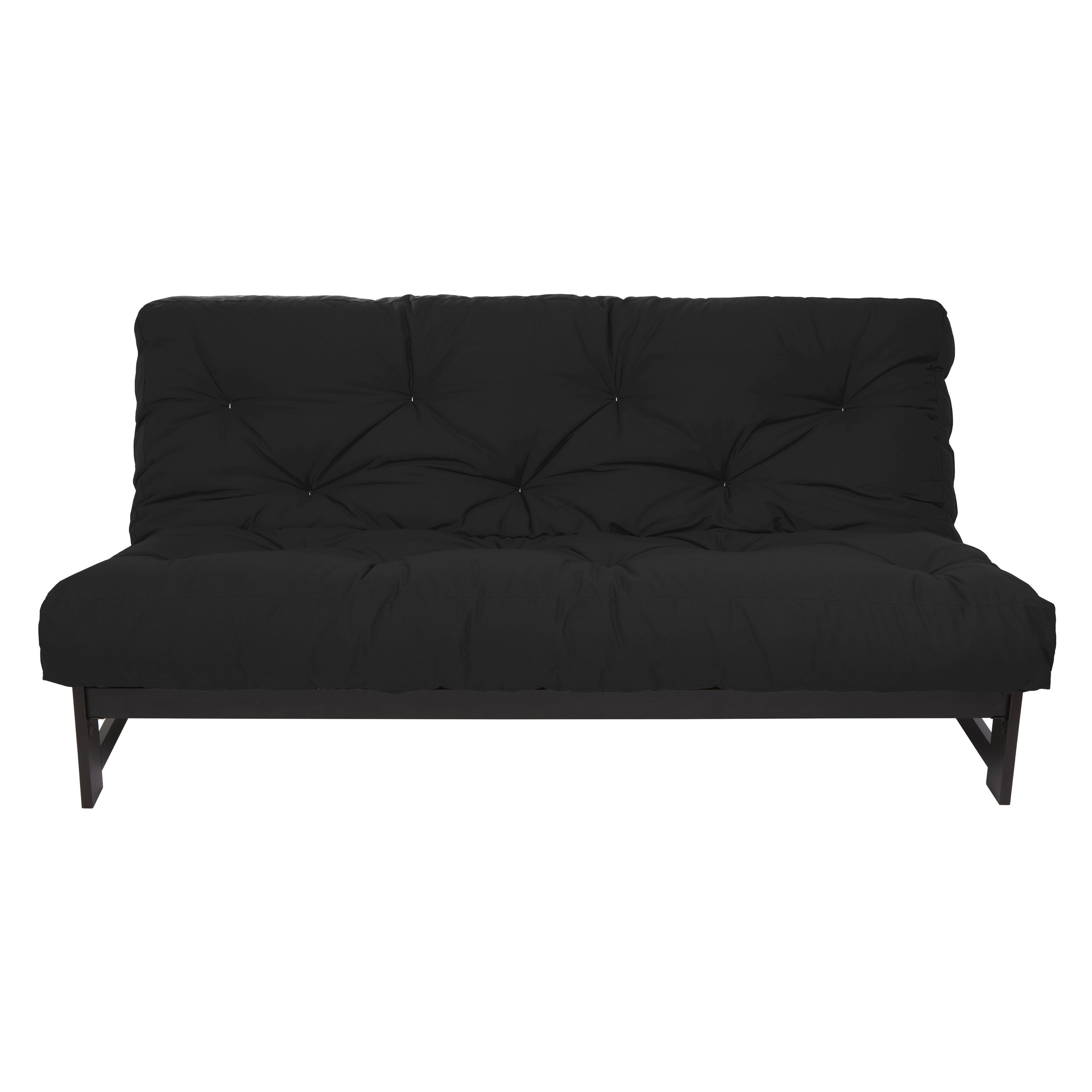 Mozaic 10-inch Queen Size Cotton Twill Futon Mattress - Soft & Supportive, Black | Perfect for Guest Beds, Dorm Rooms & Small Spaces