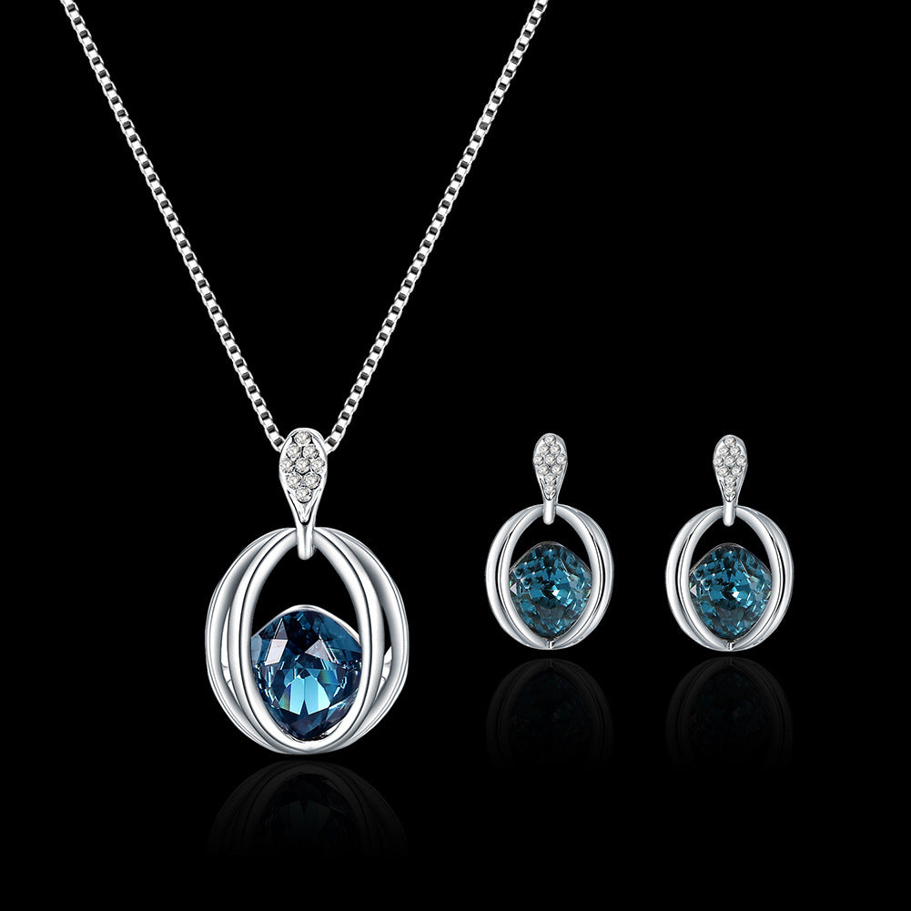Elegant Crystal Jewelry Set for Women - Necklace, Earrings & Bracelet - Perfect for Weddings, Parties & Special Occasions