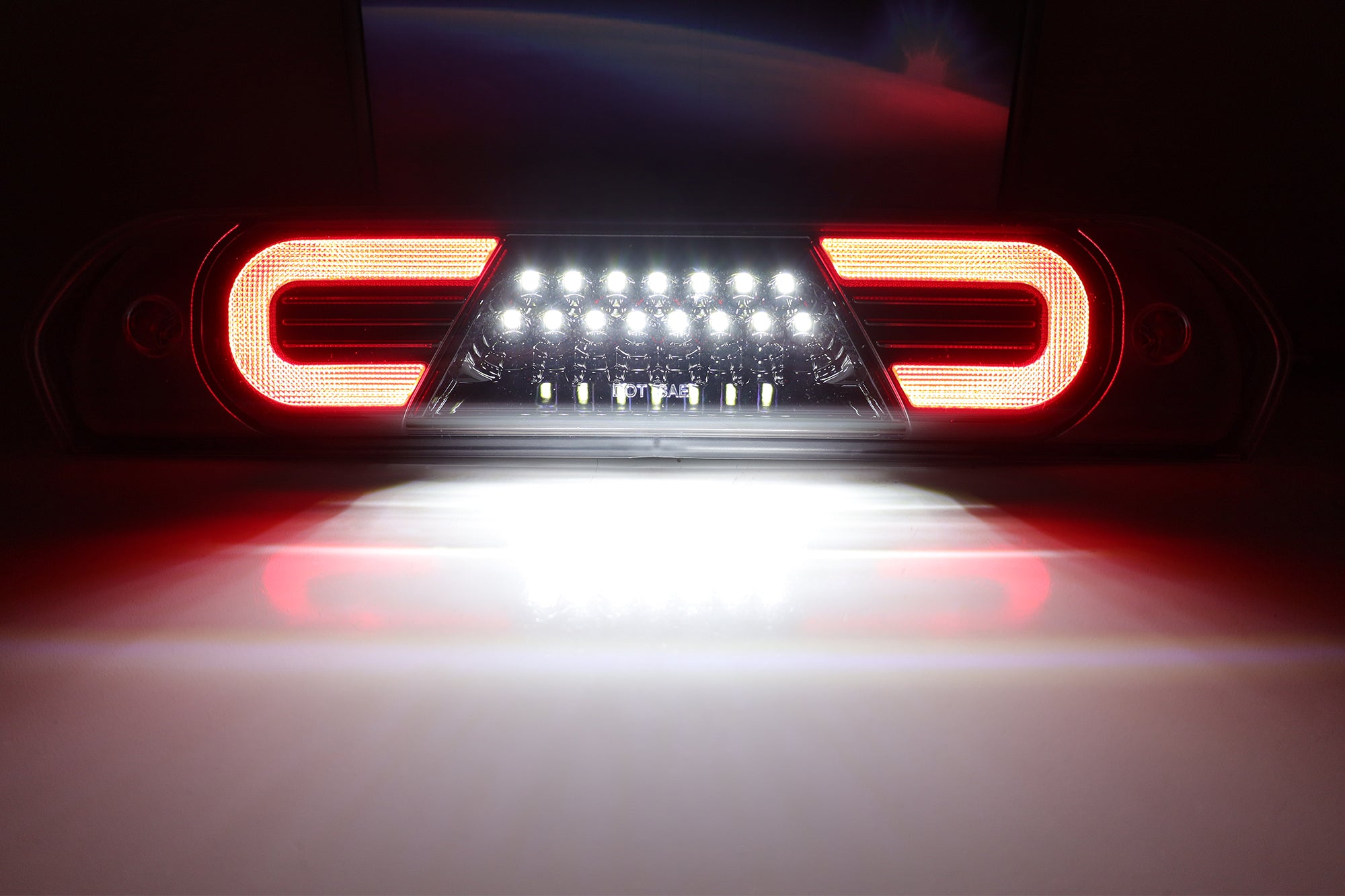 Clear Lens C Ring Full LED High Mount 3rd Brake Light for 2002-2009 RAM 1500/2500 HD Trucks - Durable & Bright LED Brake Lamp for Enhanced Safety & Style