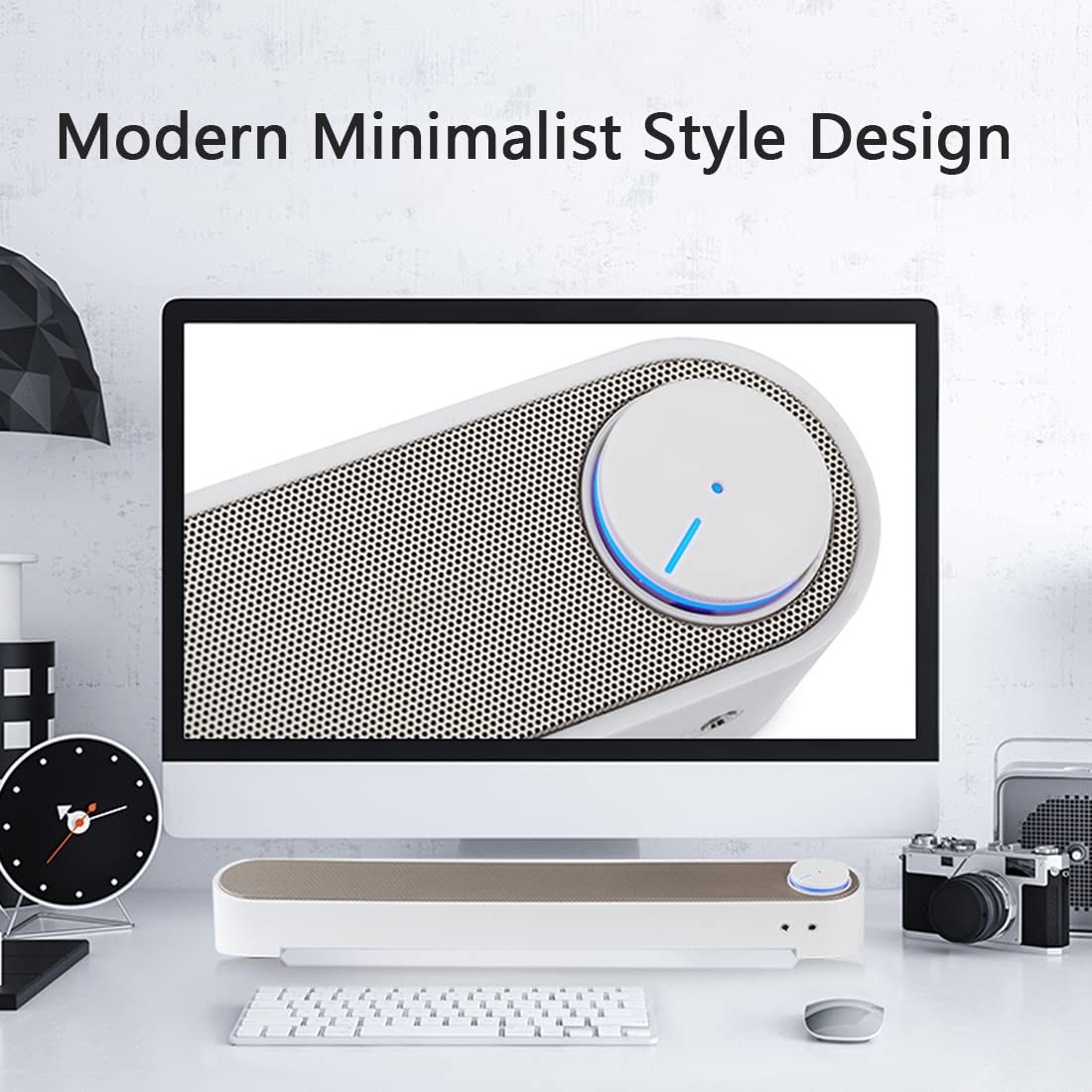 ZCYBHD USB Computer Speaker - Stereo Sound, Enhanced Bass, Portable Mini Sound Bar with Volume Control & 3.5mm Jack for PC, Desktop, Laptop - Black | Perfect for Home Office, Gaming, and Multimedia Use