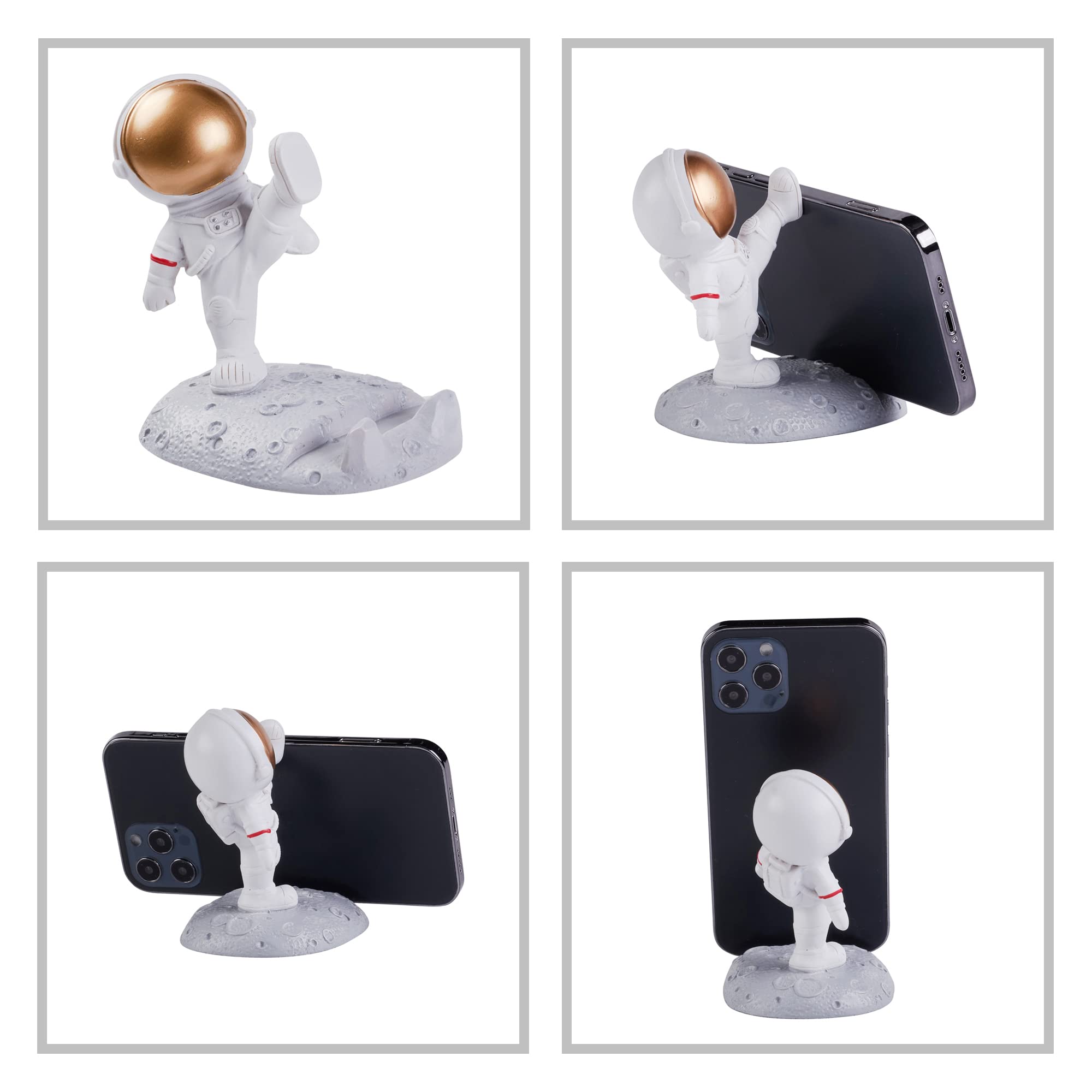 Creative Astronaut Cell Phone Stand - Spaceman Phone Holder for Desk, Unique Desktop Ornaments with Kicking Leg Design | Perfect for Office, Home Decor & Gift Ideas
