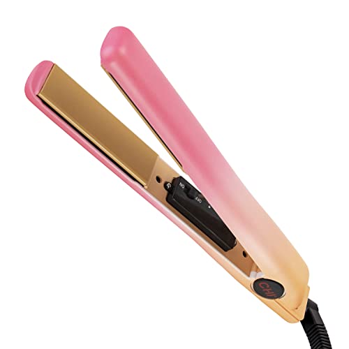 CHI Original Ceramic Flat Iron for Hair Straightening - 1 Inch Plates, Neon Sunrise Color, Professional Salon Quality Hair Straightener for Smooth & Shiny Hair - Perfect for Home Use, Styling, and Salon Treatments