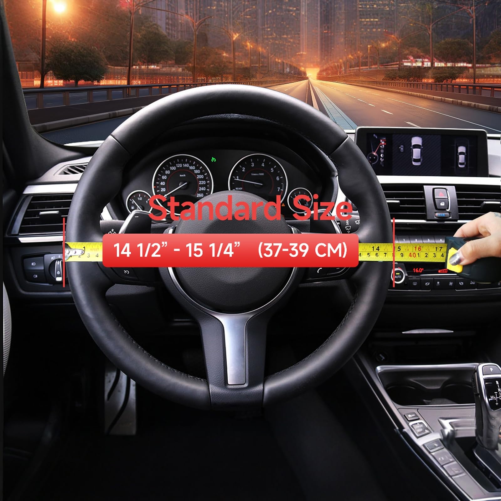 Premium 3D Textured Anti-Slip Steering Wheel Cover for Men - Soft, Breathable & Universal Fit (14.5-15 Inches) - Perfect for SUV, Jeep, Van, Sedan & Daily Commuting
