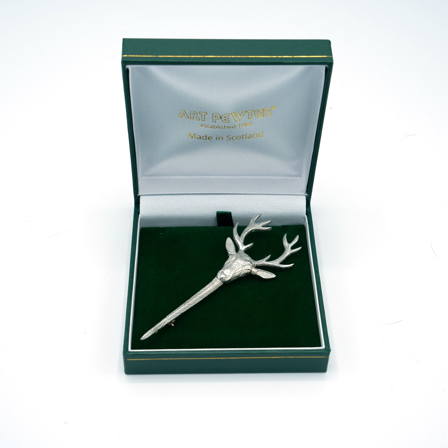 Stag Kilt Pin - Handcrafted Art Pewter 95 - Perfect for Scottish Highland Dress, Traditional Costume & Celtic Fashion Accessories