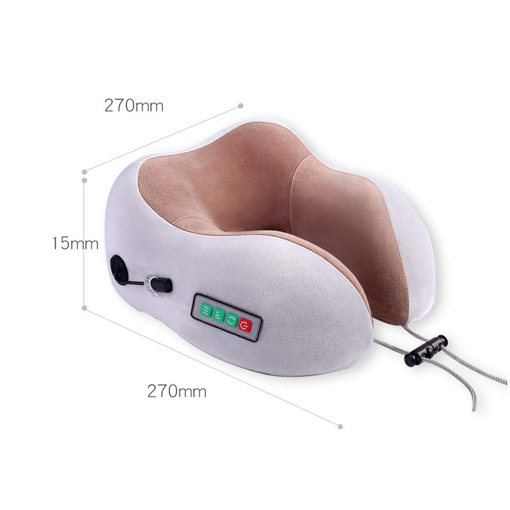 Ergonomic U-Shaped Travel Neck Pillow with Memory Foam - Waterproof & Massage Support for Airplane, Car & Office Comfort