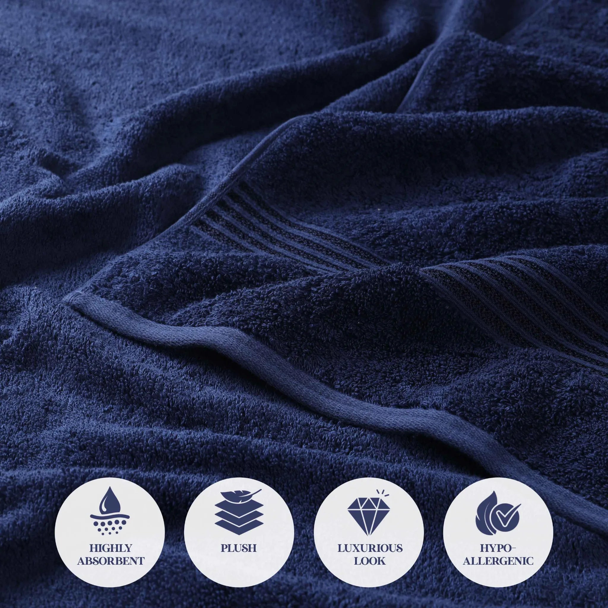 Premium Heritage Egyptian Cotton Bath Towel Set of 2 - Ultra Soft, Highly Absorbent & Quick Dry - Luxury Spa & Bathroom Essentials for Home & Hotel Use