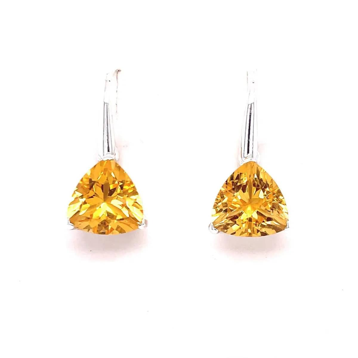 Natural Citrine Gemstone Sterling Silver Earrings for Women – Elegant Dangle Earrings for Party, Wedding & Everyday Wear