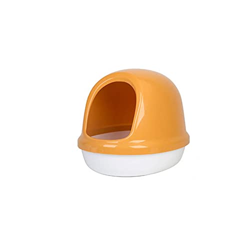 Classic Semi-Enclosed Cat Litter Box - Easy to Clean Kitten Toilet with Separate Design | Durable Cat Bedpan Supplies for Indoor Cats (Color A) | Perfect for Small Spaces & Multi-Cat Homes