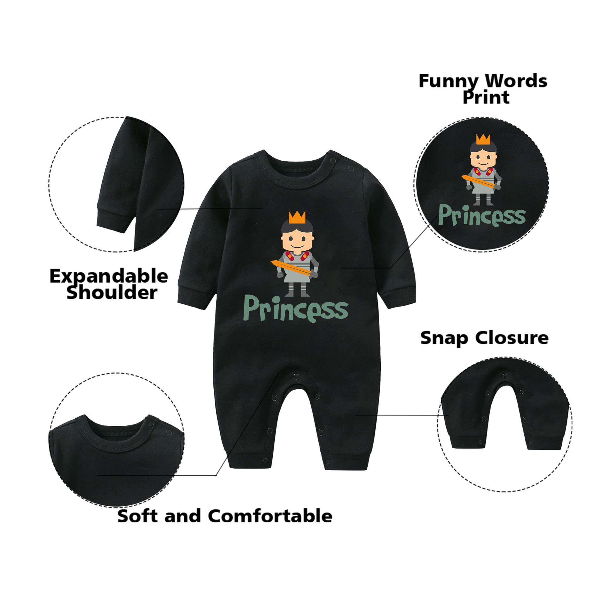 Princess & Prince Baby Twin Outfits - Newborn Baby Boy Romper Set | Cute Matching Sibling Clothes for Photoshoots & Special Occasions