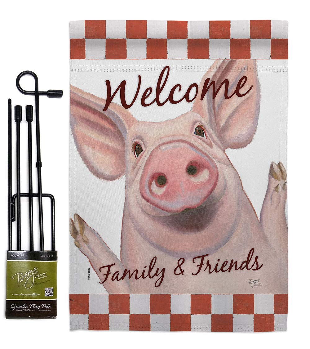 Farm Animal Garden Flag Set - Pig, Cow, Horse - Double-Sided Yard Decor for Farmhouse Style