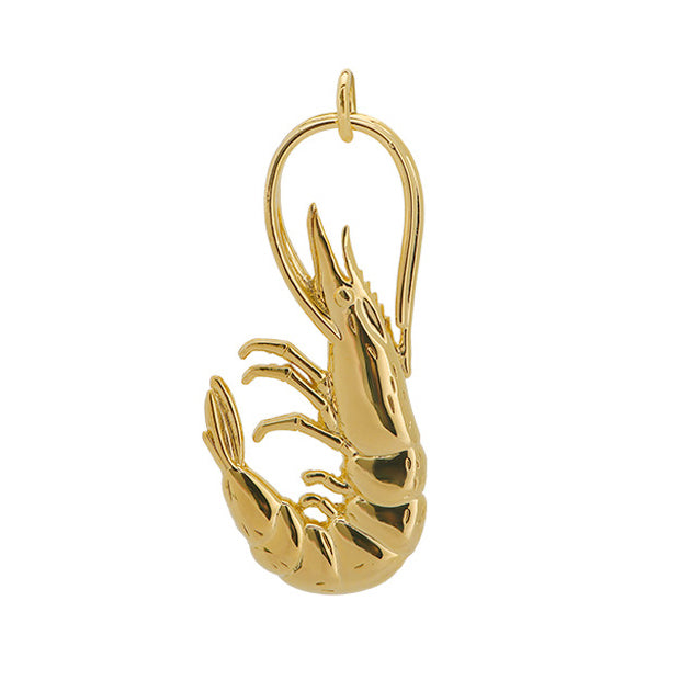 Goldbug Collection Sterling Silver Shrimp Charm Pendant - Perfect for Necklaces, Bracelets & Jewelry Making - Ideal for Beach & Ocean Themed Gifts