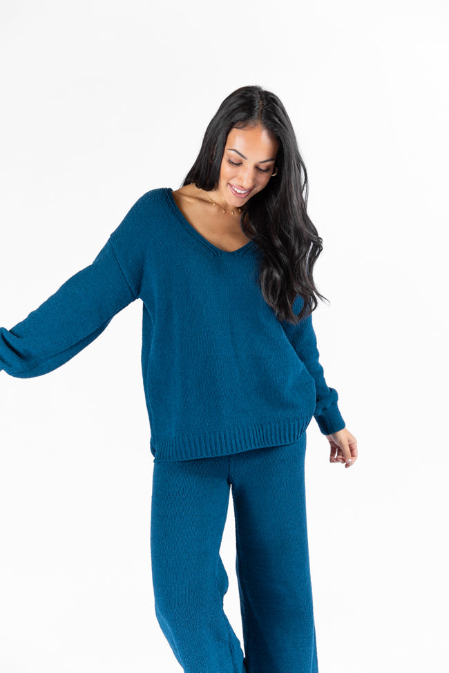 Cozy For Keeps Navy V-Neck Sweater for Women - Soft & Warm Winter Pullover | Perfect for Office, Casual Outfits & Holiday Gatherings