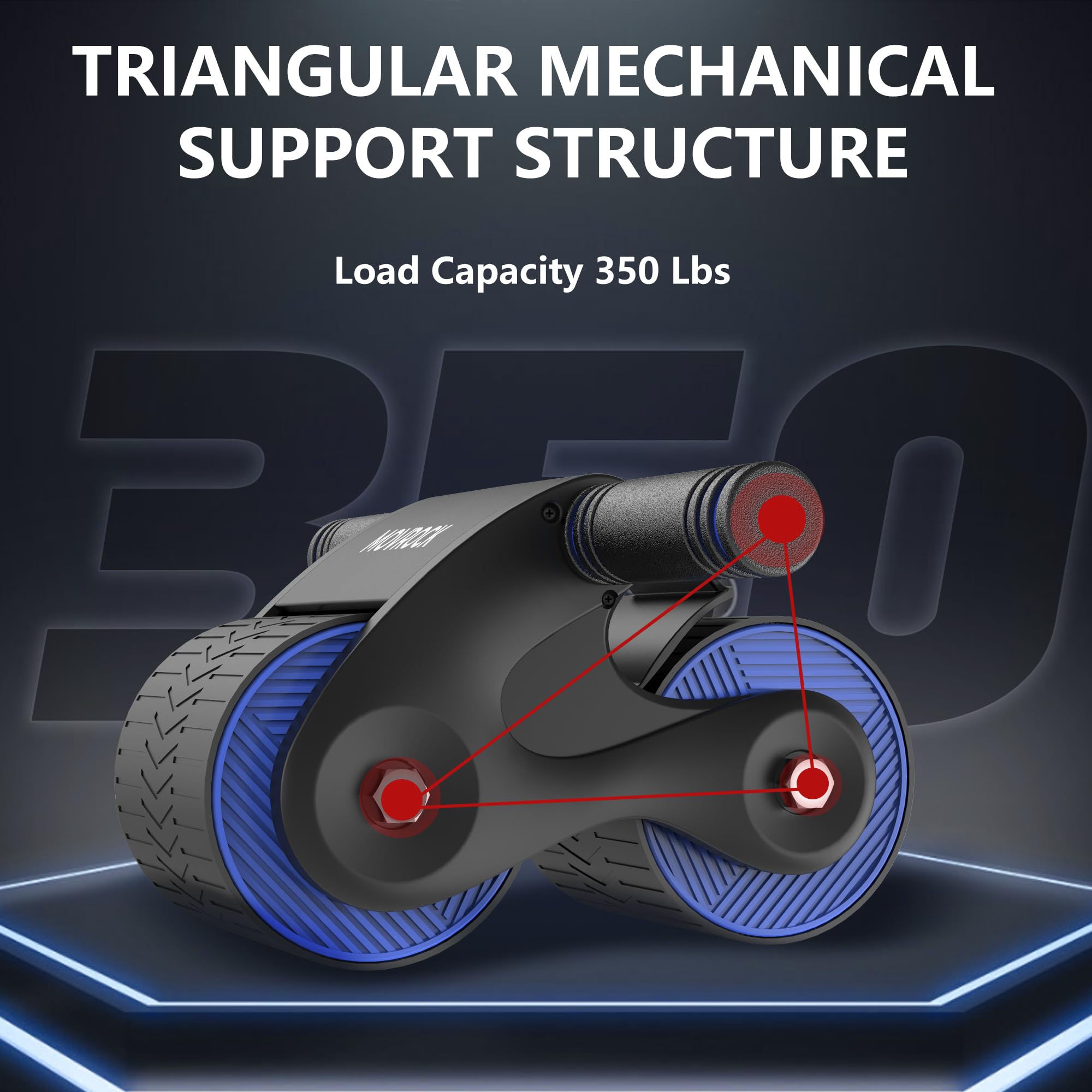 Ab Roller Wheel with Automatic Rebound - Core Workout Equipment for Home Gym, Abdominal Exercise Wheel with Knee Pad - Perfect for Strength Training & Fitness | Ideal for Home Workouts, Office Exercise & Full-Body Toning
