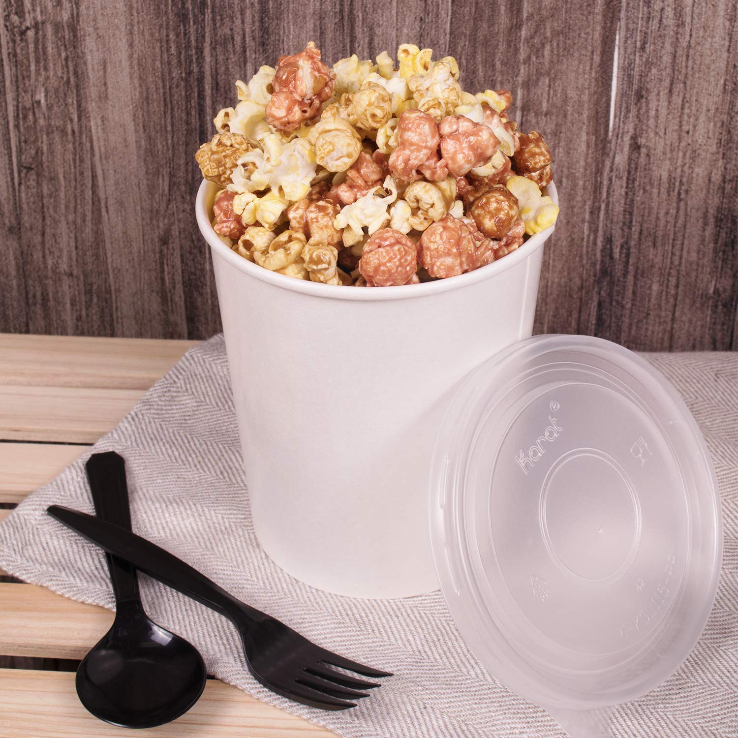 Eco-Friendly 32oz (500 ct) Disposable Paper Soup Bowls - Plastic-Free Party Supplies for Hot & Cold Foods, 115mm Rim - White (FP-GFC32W) | Perfect for Catering, Picnics, Parties & Takeout Meals