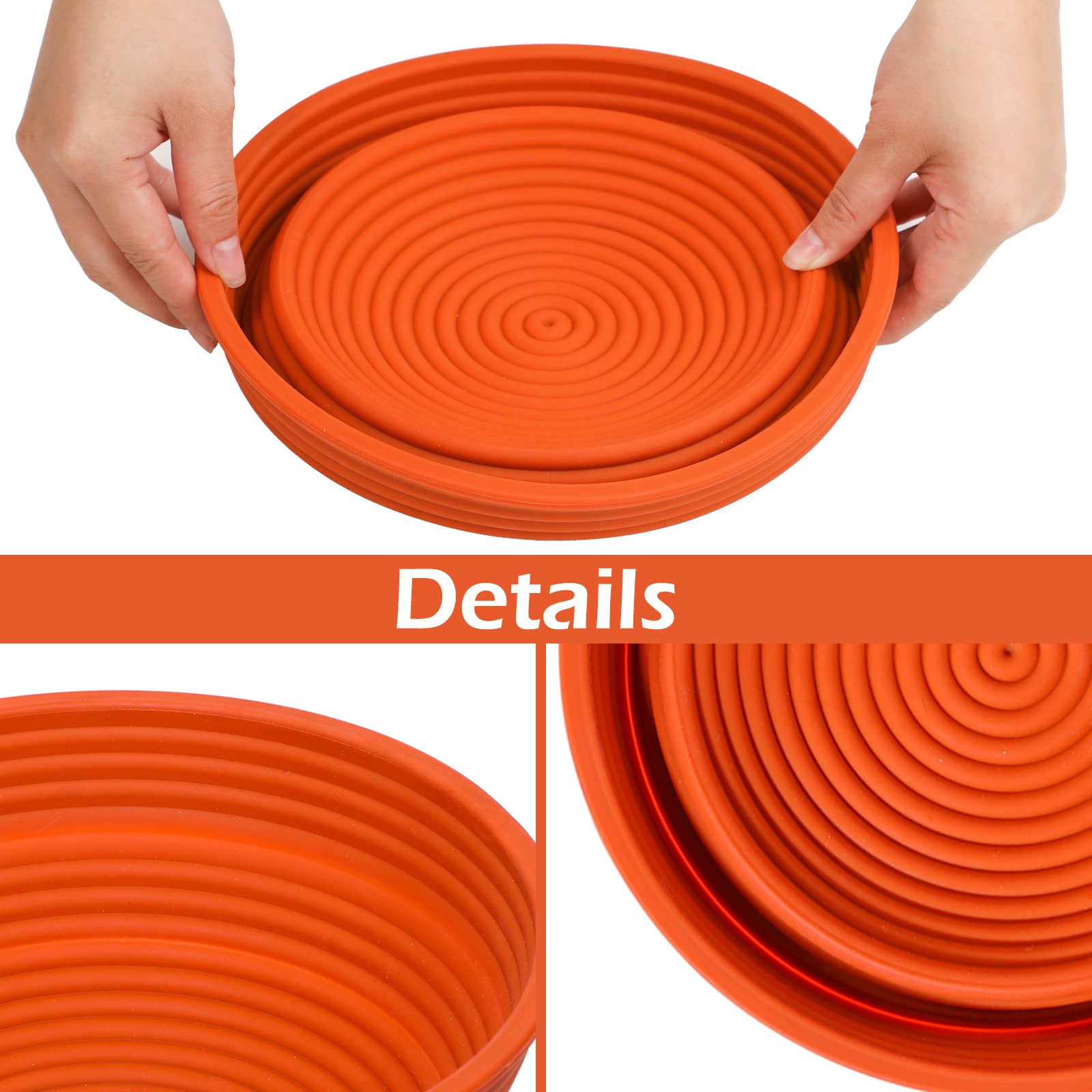 Webake 9 Inch Collapsible Silicone Bread Proofing Basket - Sourdough Dough Proofing Bowl, Oven Safe Baking Supplies for Artisan Bread - Perfect for Home Bakers & Bread Making Gifts (Ideal for Sourdough, Baguettes & Homemade Bread)